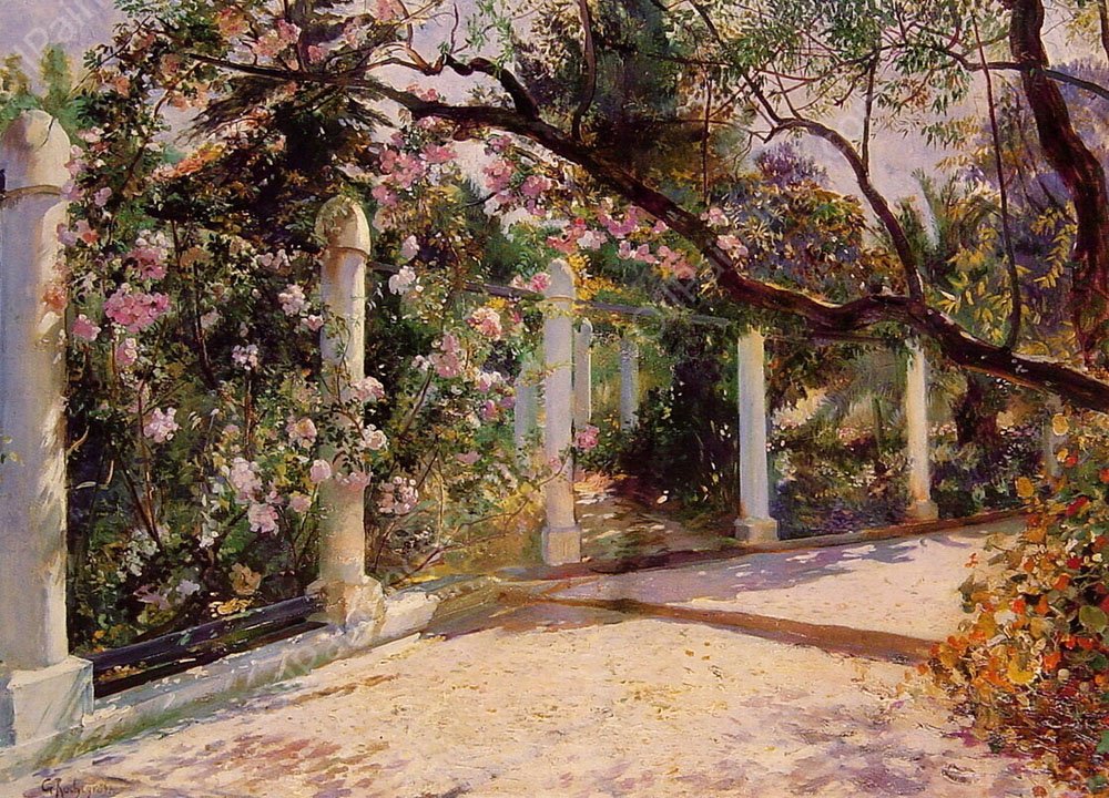 Almond Trees, Algiers by Georges Antoine Rochegrosse - Hand-Painted Oil Painting Reproduction
