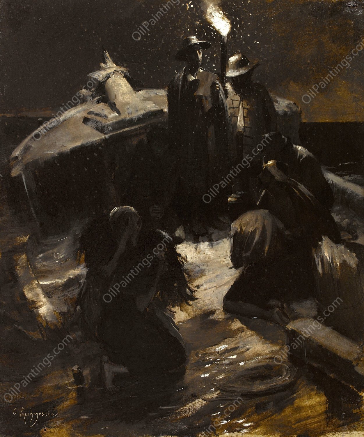 Le Naufrage  by Georges Antoine Rochegrosse - Hand-Painted Oil Painting Reproduction