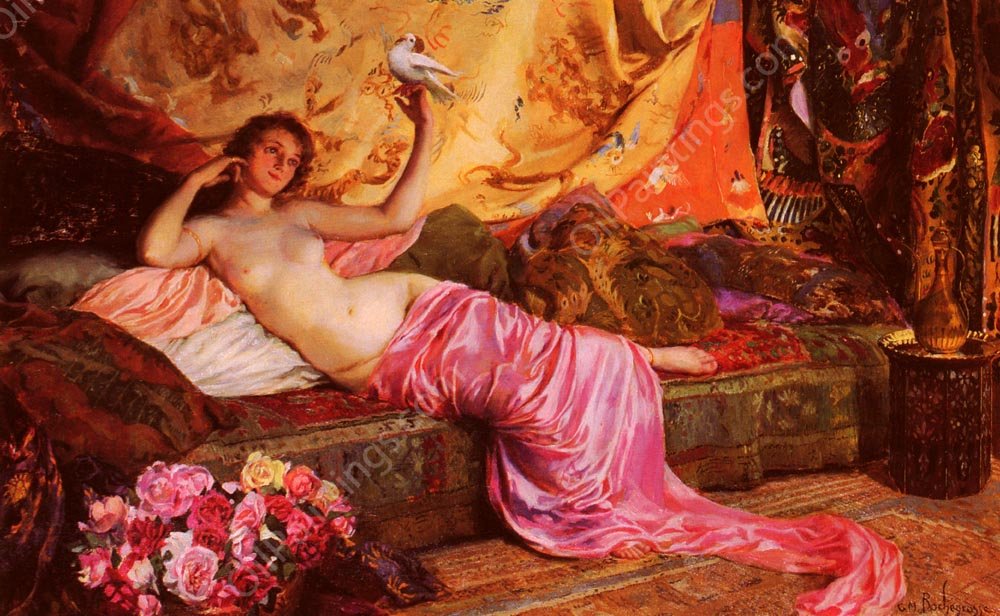 Nu Au Repos by Georges Antoine Rochegrosse - Hand-Painted Oil Painting Reproduction