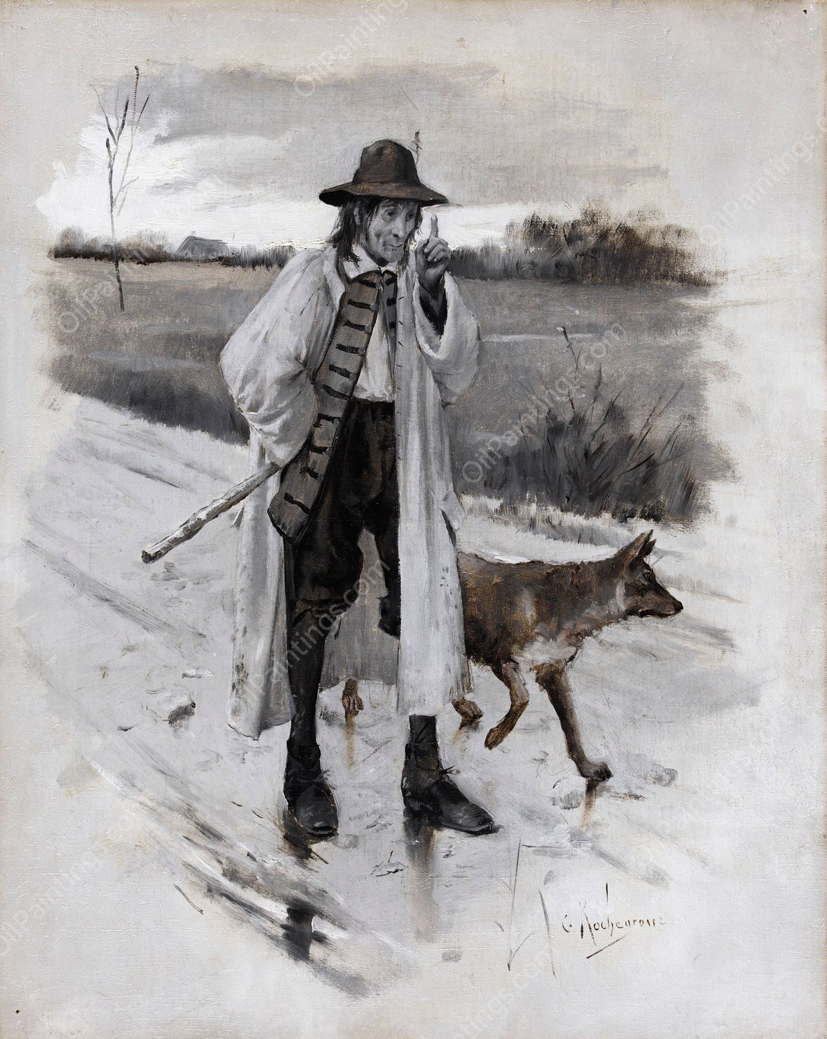 Ursus et Homo  by Georges Antoine Rochegrosse - Hand-Painted Oil Painting Reproduction