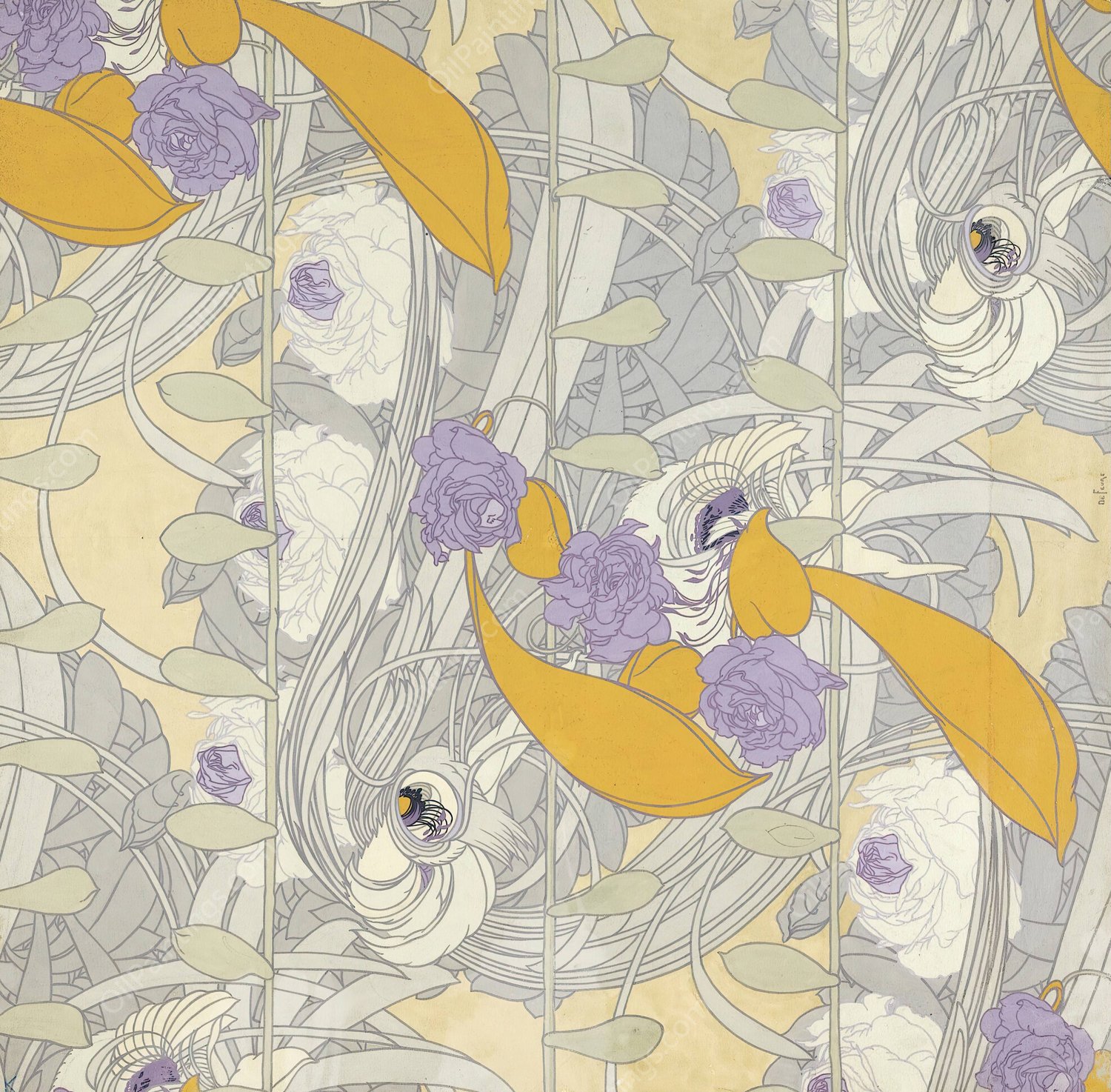 Dessin De Fleurs by Georges De Feure - Hand-Painted Oil Painting Reproduction