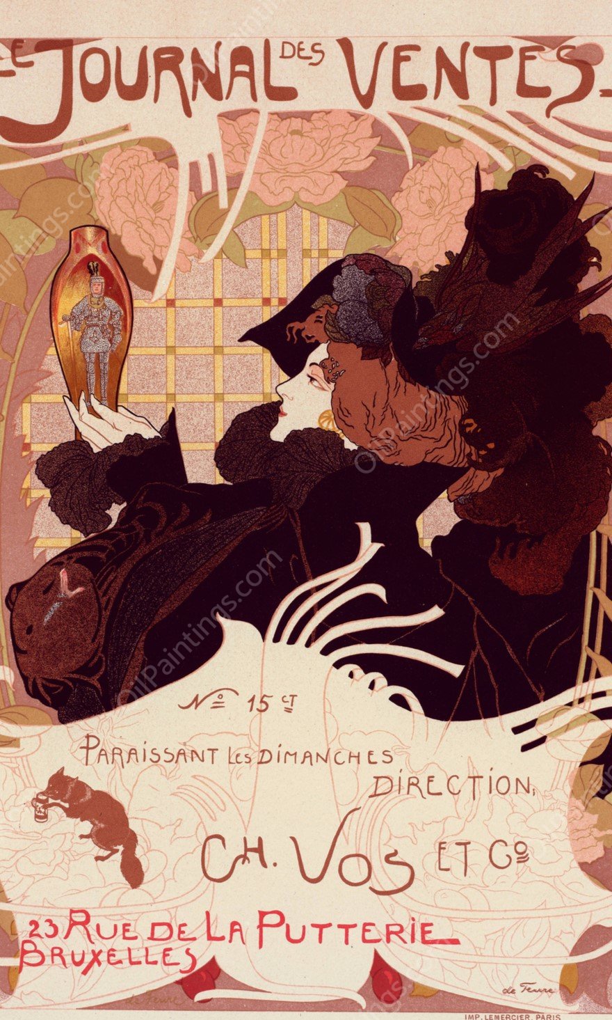 Journal Des Ventes  by Georges De Feure - Hand-Painted Oil Painting Reproduction