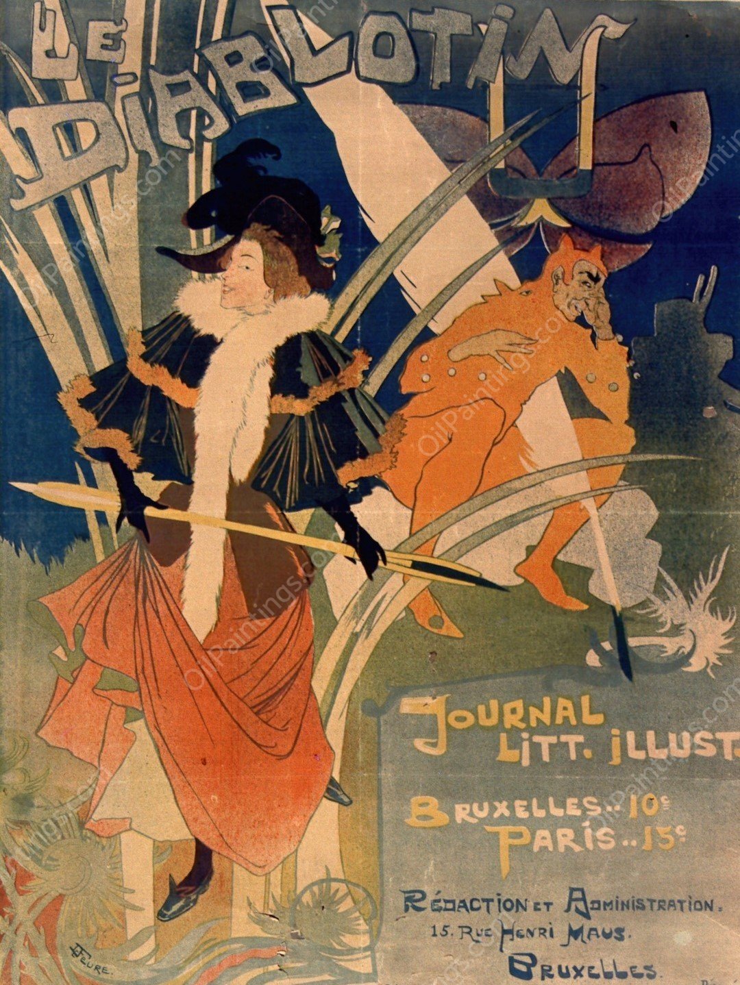 Le Diablotin  by Georges De Feure - Hand-Painted Oil Painting Reproduction