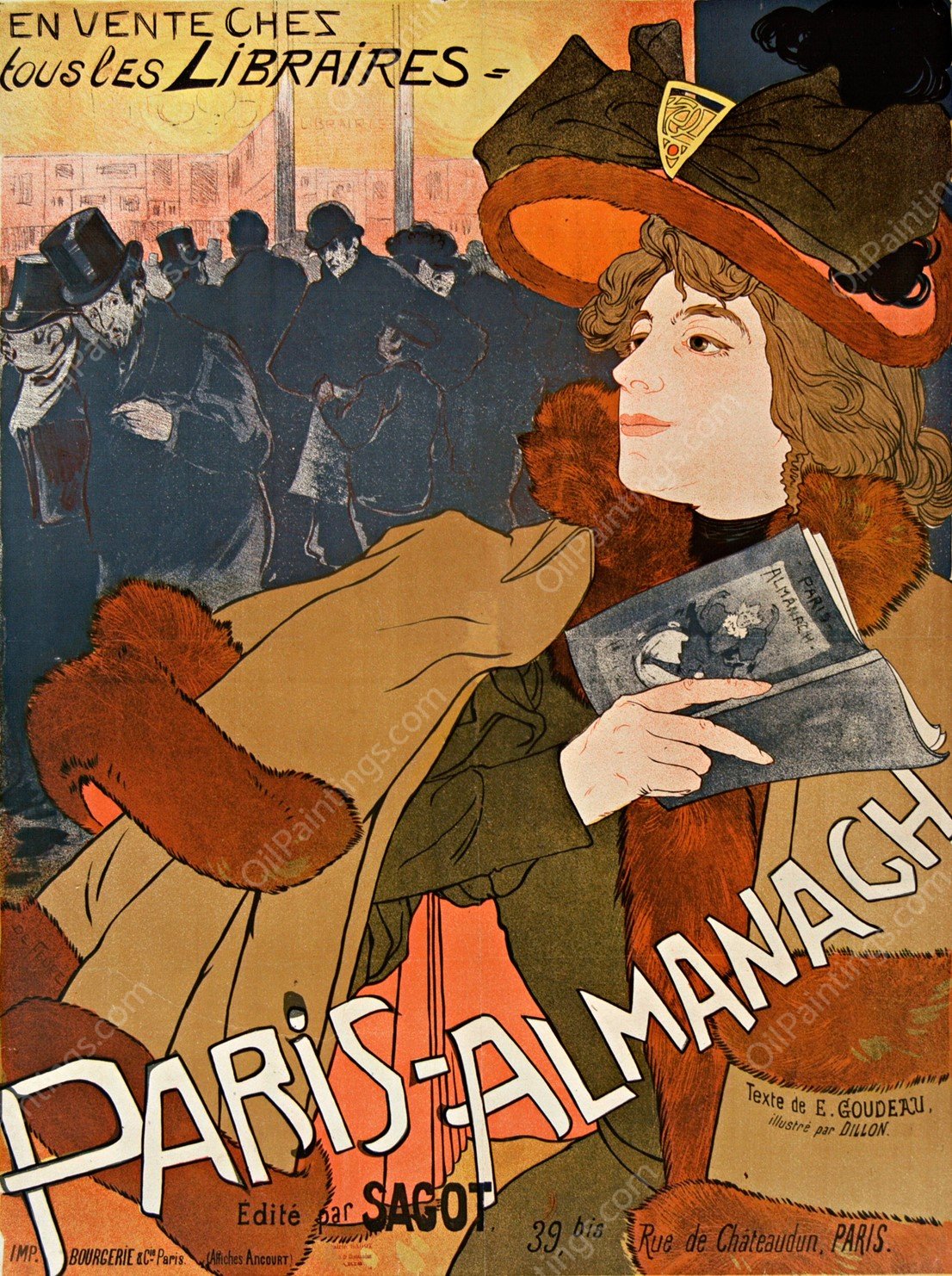 Paris Amanach  by Georges De Feure - Hand-Painted Oil Painting Reproduction
