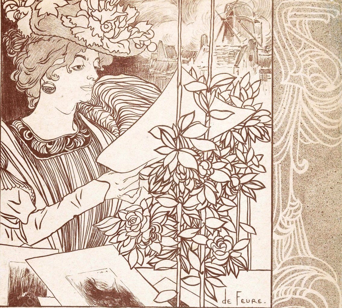 Uitnodiging voor een diner ter ere van Marcellin Desboutin  by Georges De Feure - Hand-Painted Oil Painting Reproduction