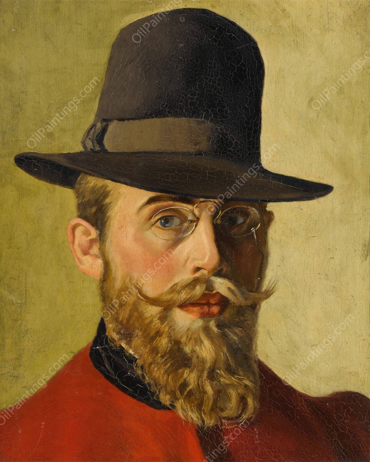 Self-Portrait  by Georges Emile Lebacq - Hand-Painted Oil Painting Reproduction