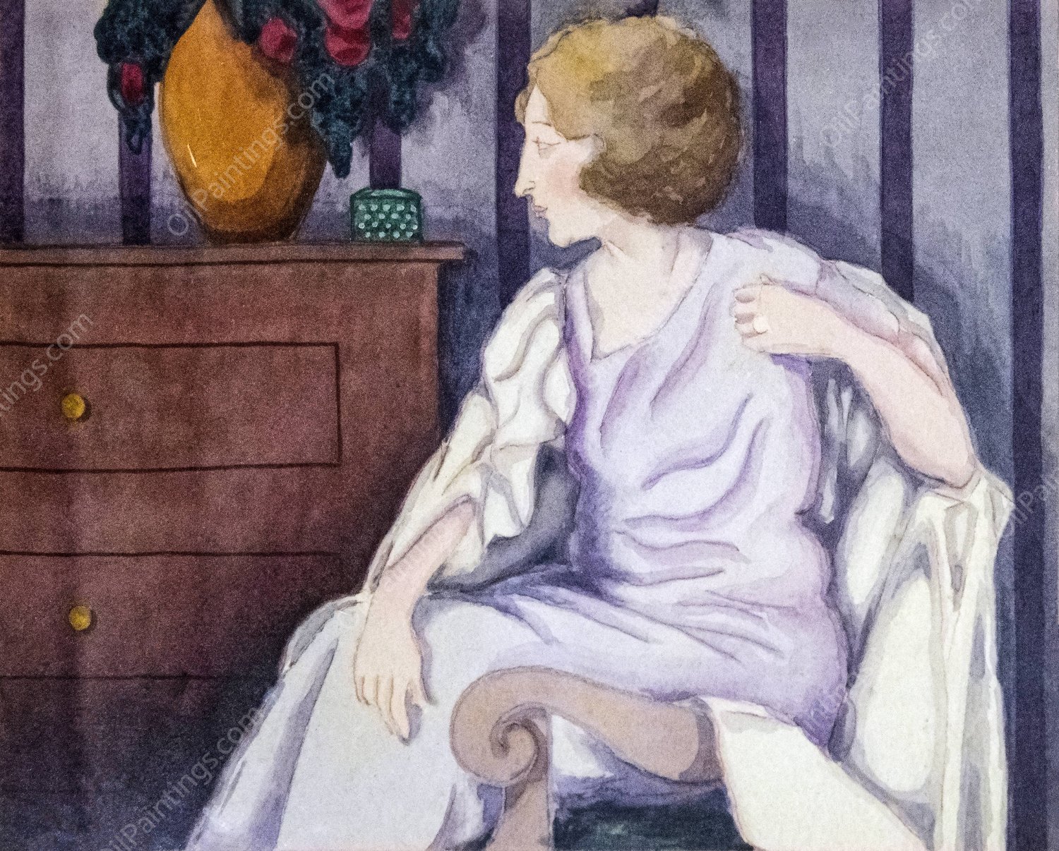 Luce in an interior by Georges Gaudion - Hand-Painted Oil Painting Reproduction