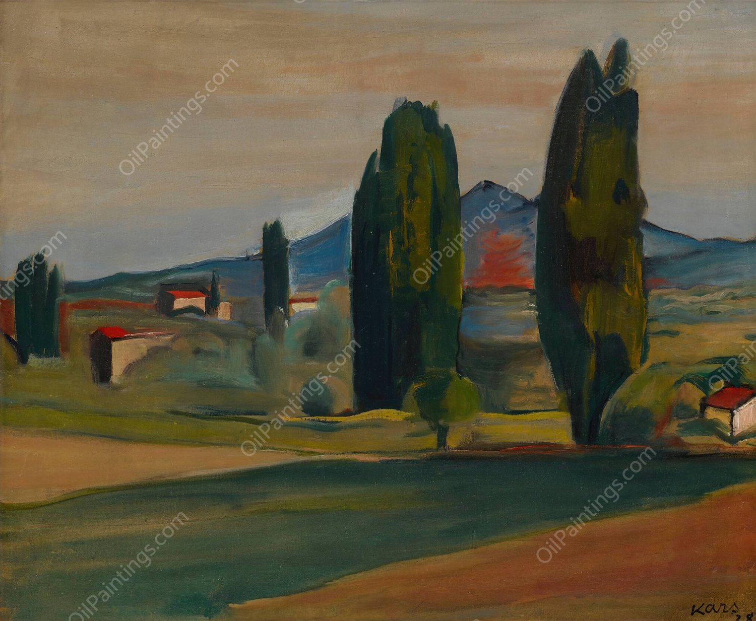 Pres de Vaison  by Georges Kars - Hand-Painted Oil Painting Reproduction