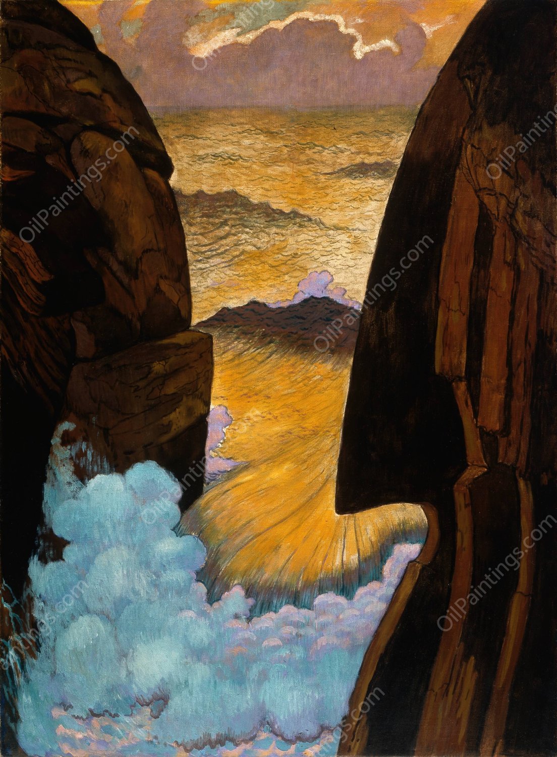 Vorhor, The Green Wave  by Georges Lacombe - Hand-Painted Oil Painting Reproduction
