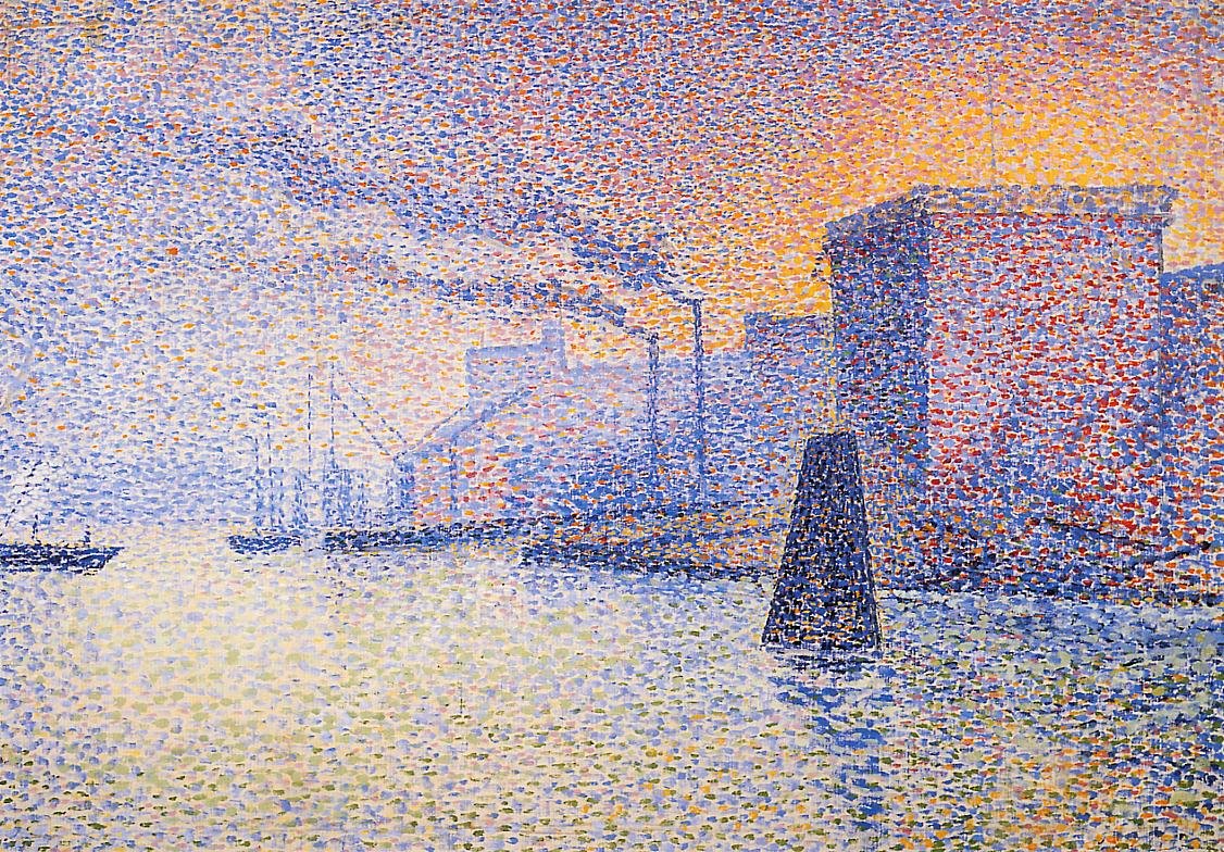 Factories on the Thames by Georges Lemmen - Hand-Painted Oil Painting Reproduction