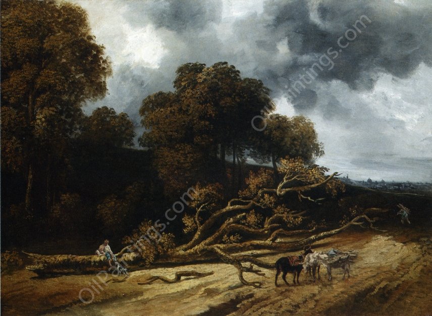 A Landscape with Fallen Trees by Georges Michel - Hand-Painted Oil Painting Reproduction