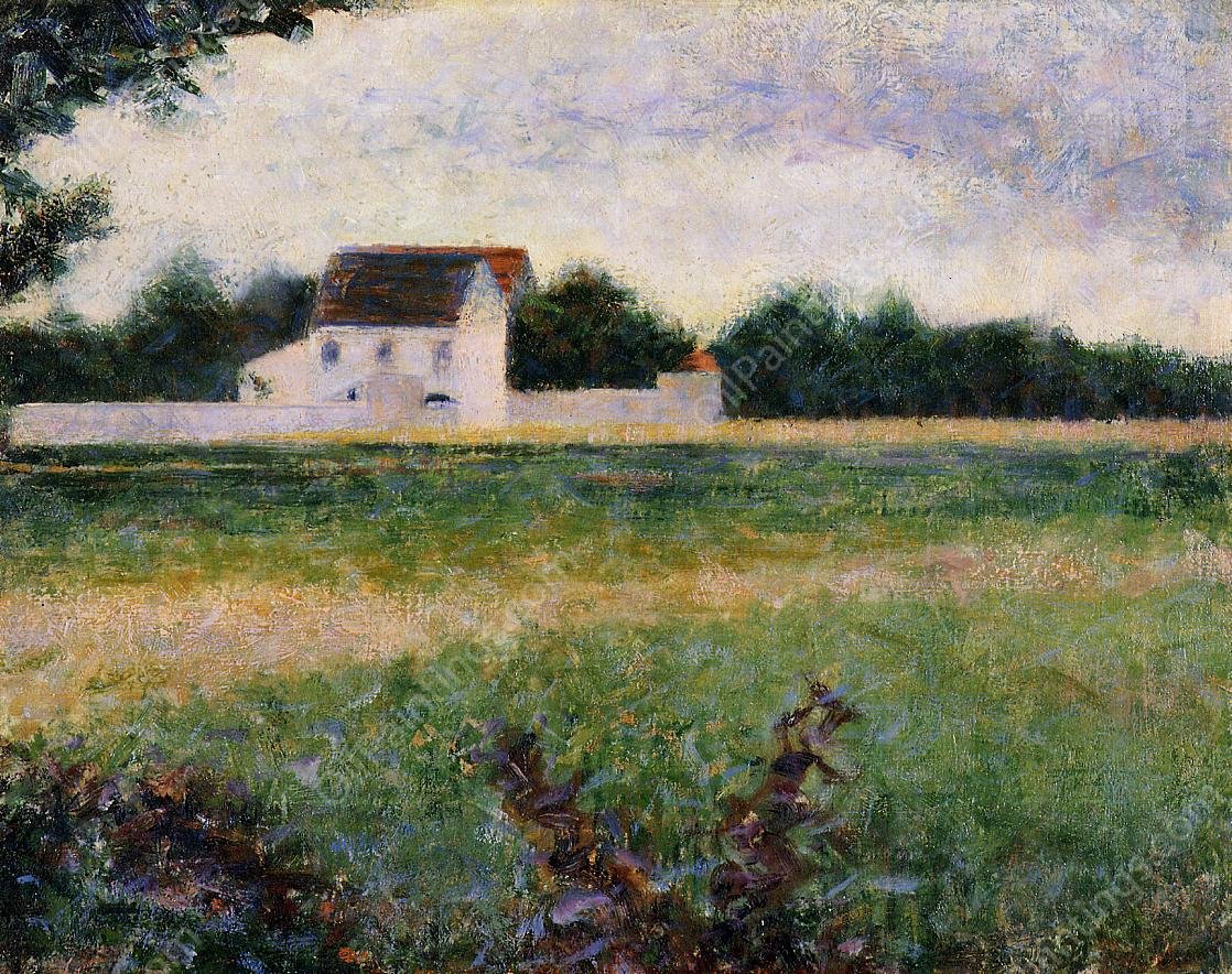 Landscape of the Ile de France by Georges Seurat - Hand-Painted Oil Painting Reproduction