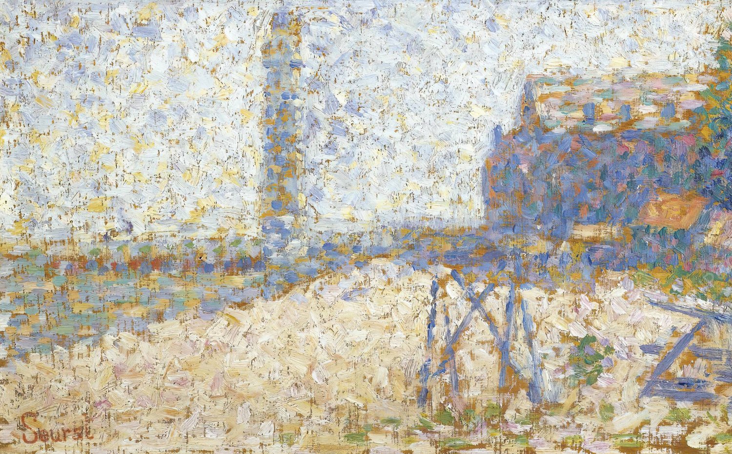 L'hospice Et Le Phare De Honfleur by Georges Seurat - Hand-Painted Oil Painting Reproduction