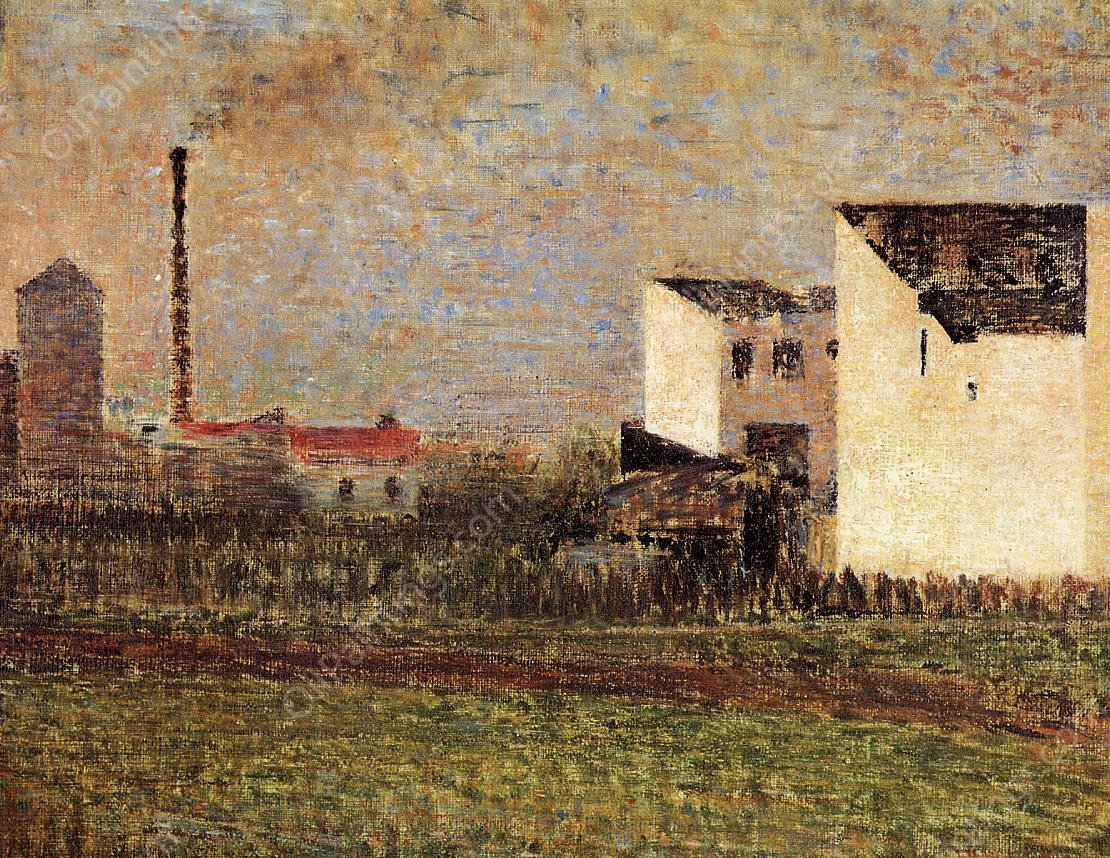 Suburb by Georges Seurat - Hand-Painted Oil Painting Reproduction