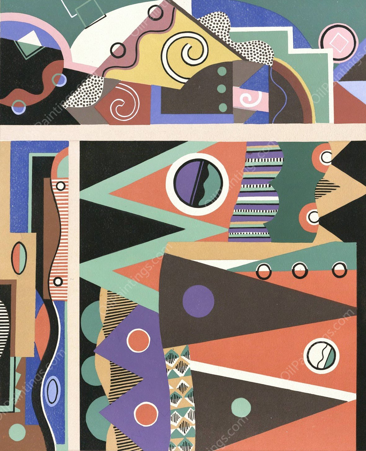 Collection decors et couleurs Pl.03  by Georges Valmier - Hand-Painted Oil Painting Reproduction