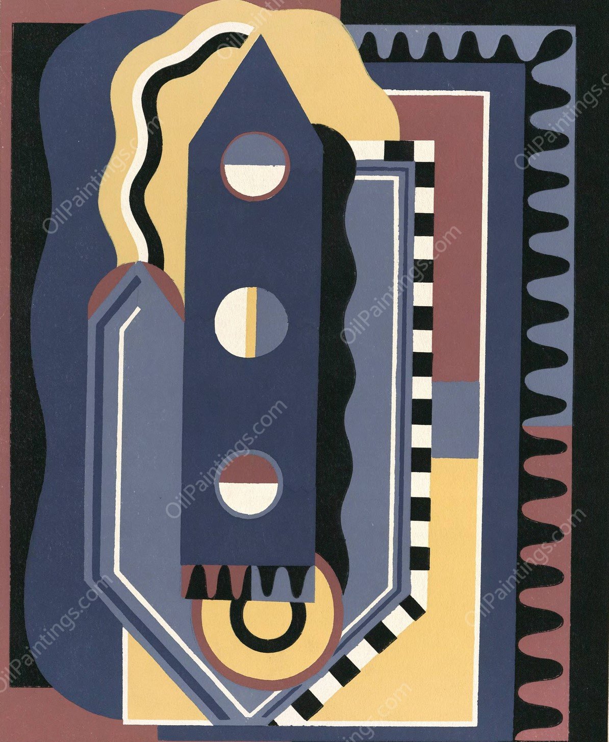 Collection decors et couleurs Pl.04  by Georges Valmier - Hand-Painted Oil Painting Reproduction