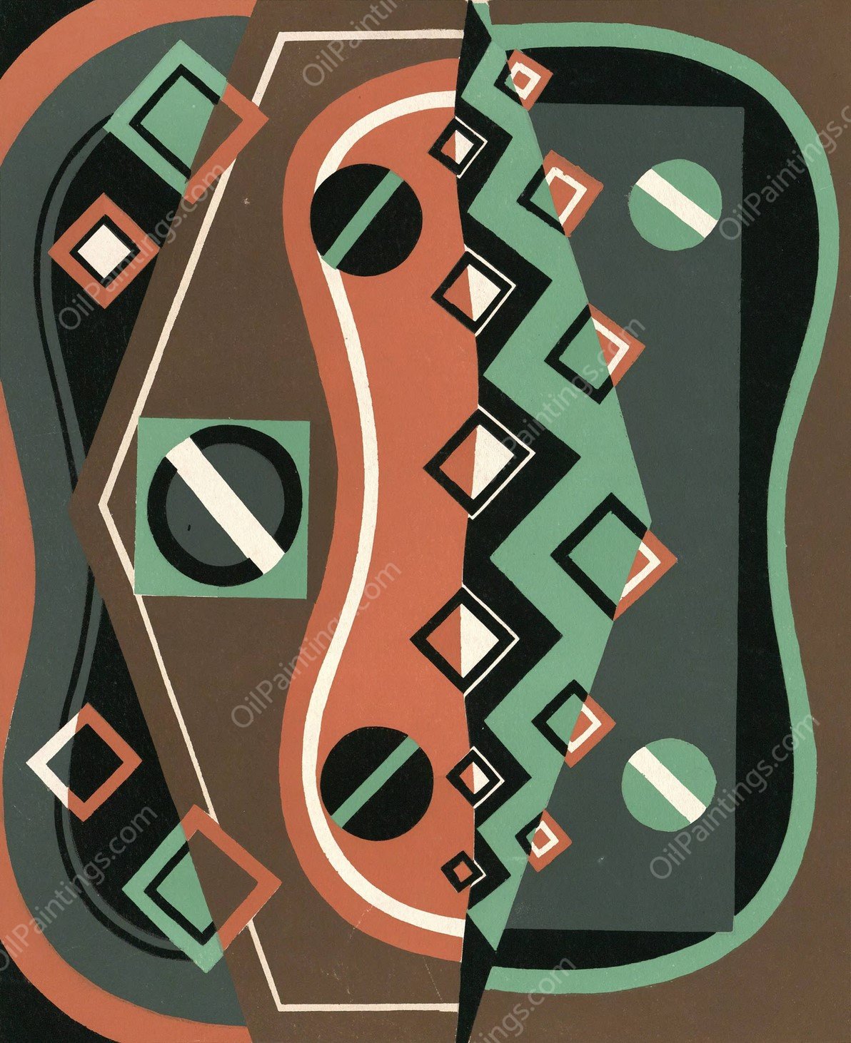 Collection decors et couleurs Pl.08  by Georges Valmier - Hand-Painted Oil Painting Reproduction