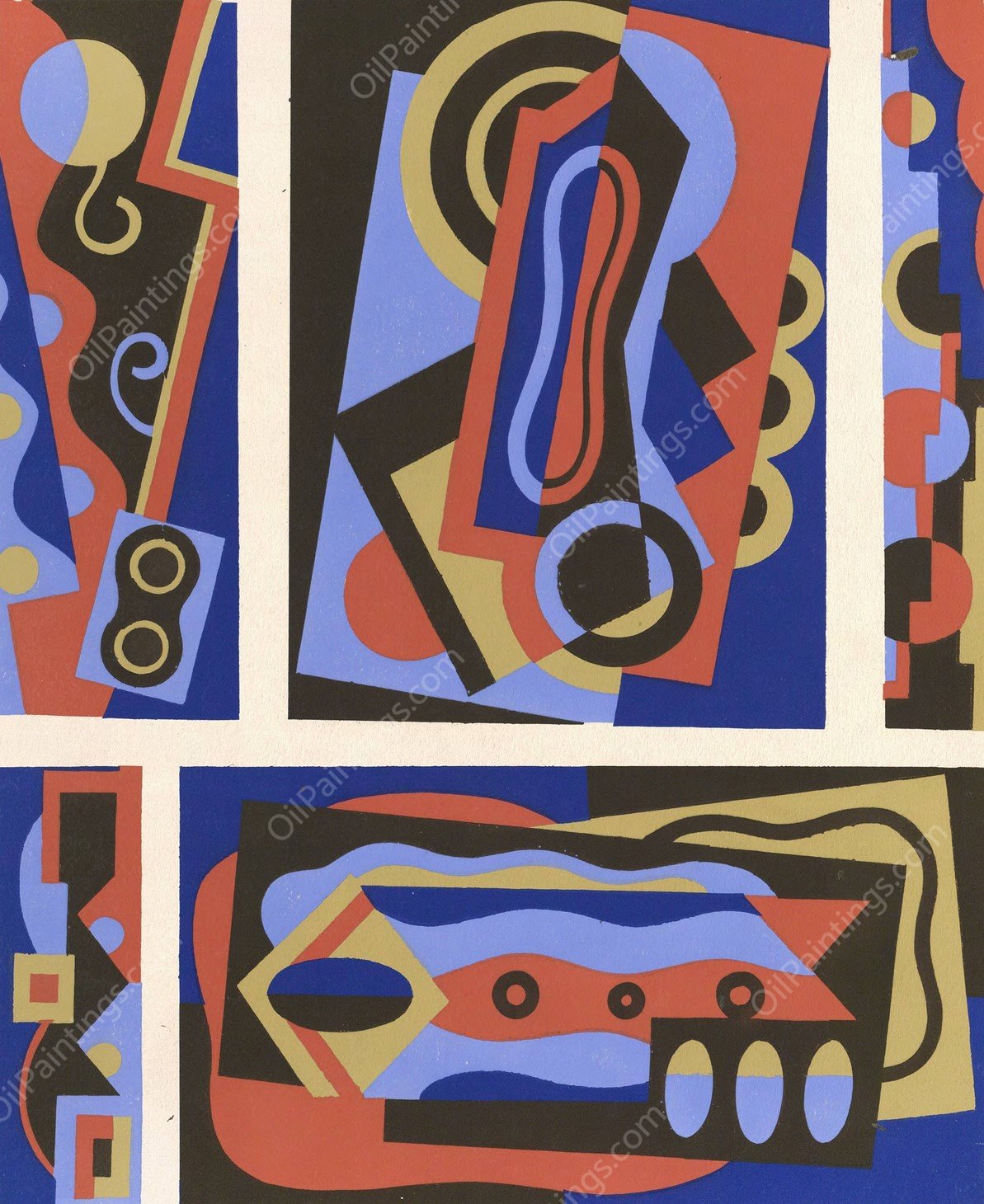 Collection decors et couleurs Pl.10  by Georges Valmier - Hand-Painted Oil Painting Reproduction