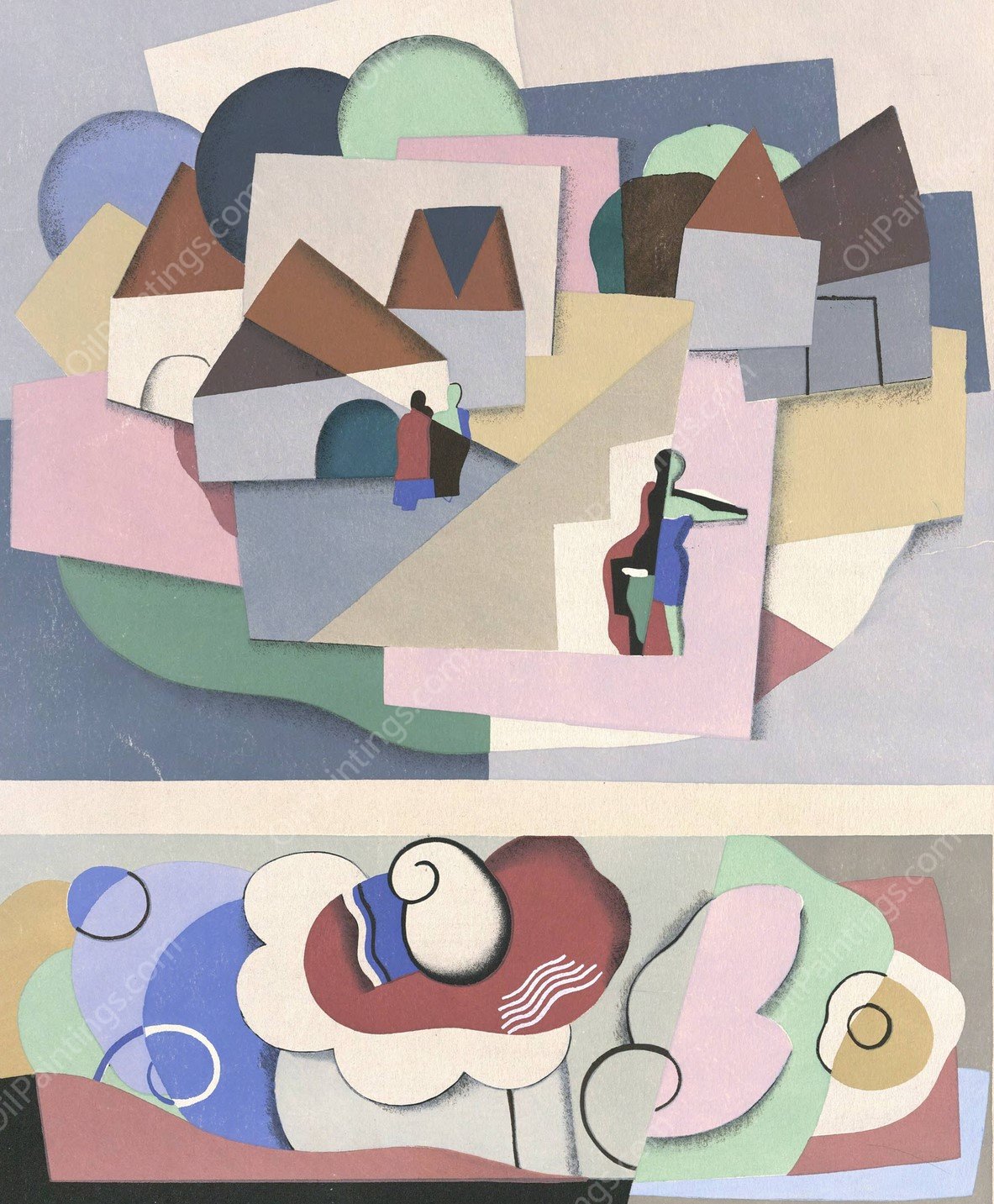 Collection decors et couleurs Pl.11  by Georges Valmier - Hand-Painted Oil Painting Reproduction