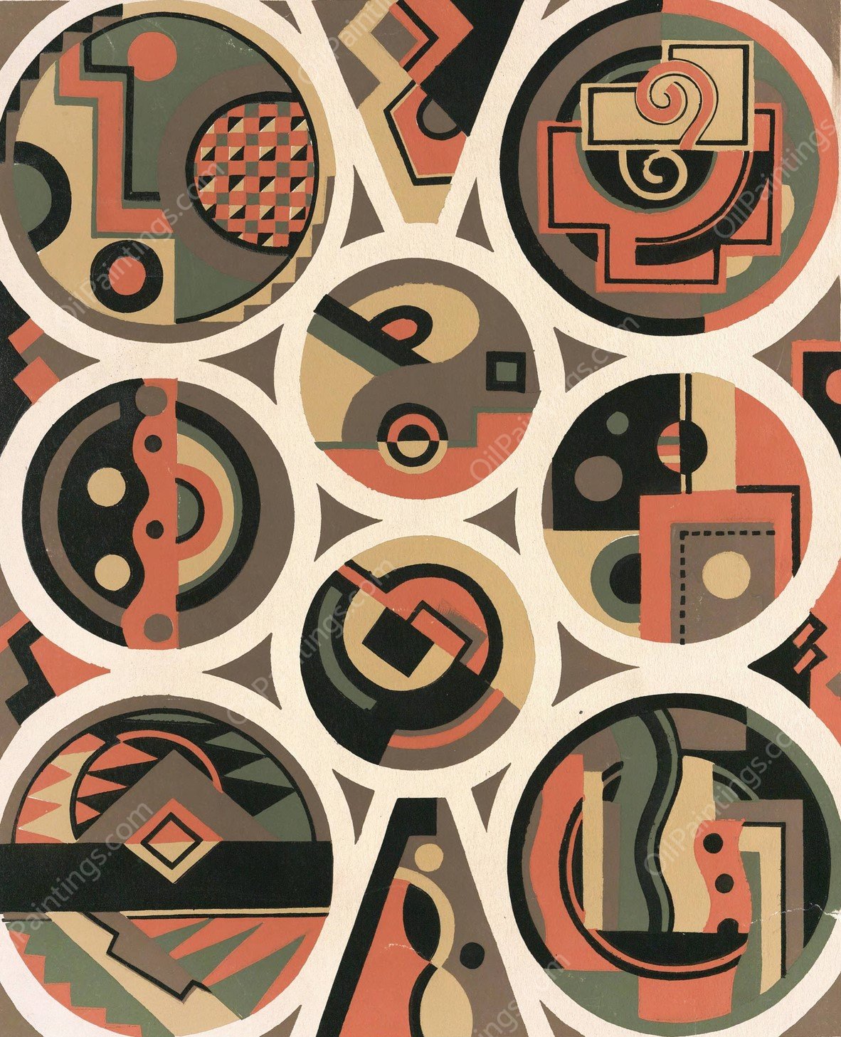 Collection decors et couleurs Pl.12  by Georges Valmier - Hand-Painted Oil Painting Reproduction