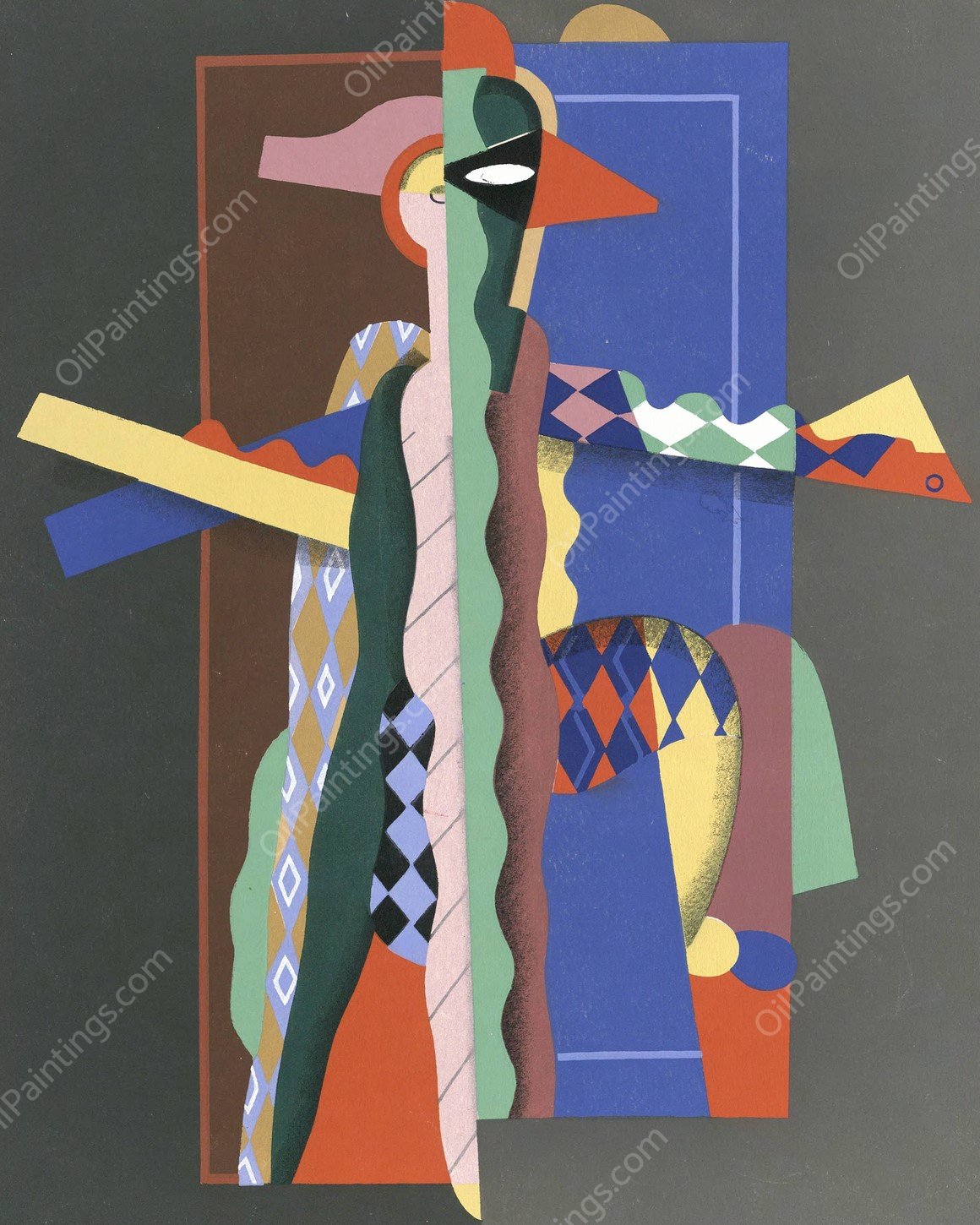 Collection decors et couleurs Pl.13  by Georges Valmier - Hand-Painted Oil Painting Reproduction