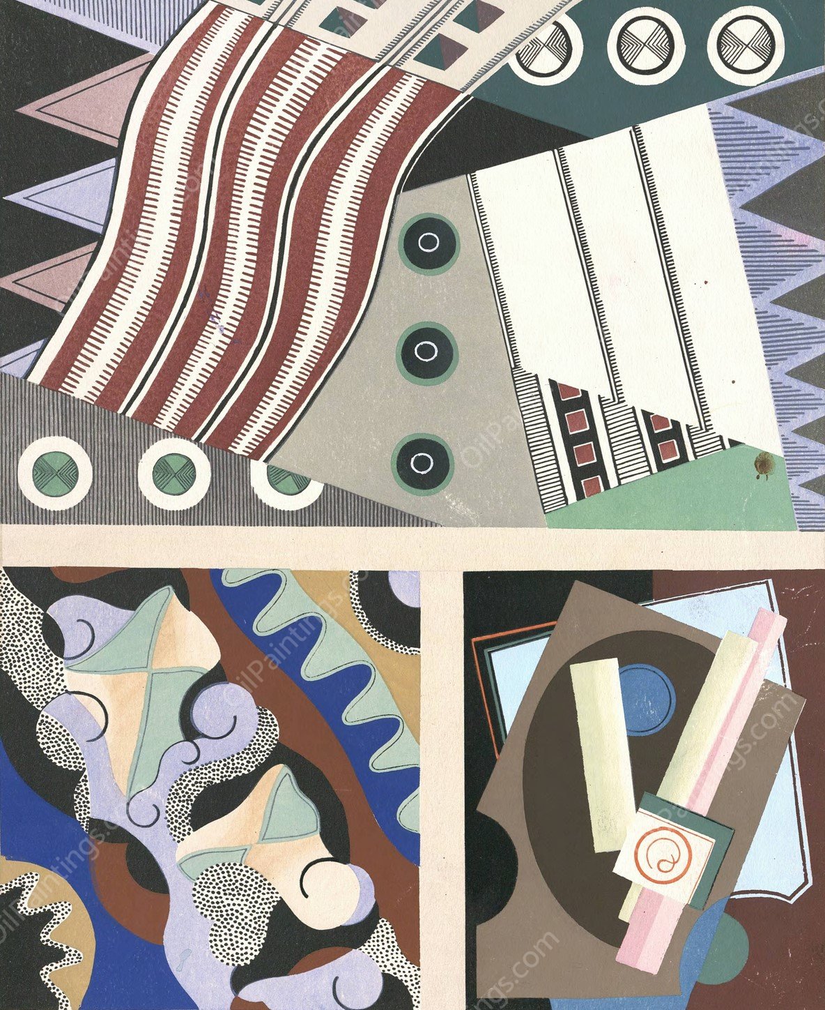 Collection decors et couleurs Pl.14  by Georges Valmier - Hand-Painted Oil Painting Reproduction