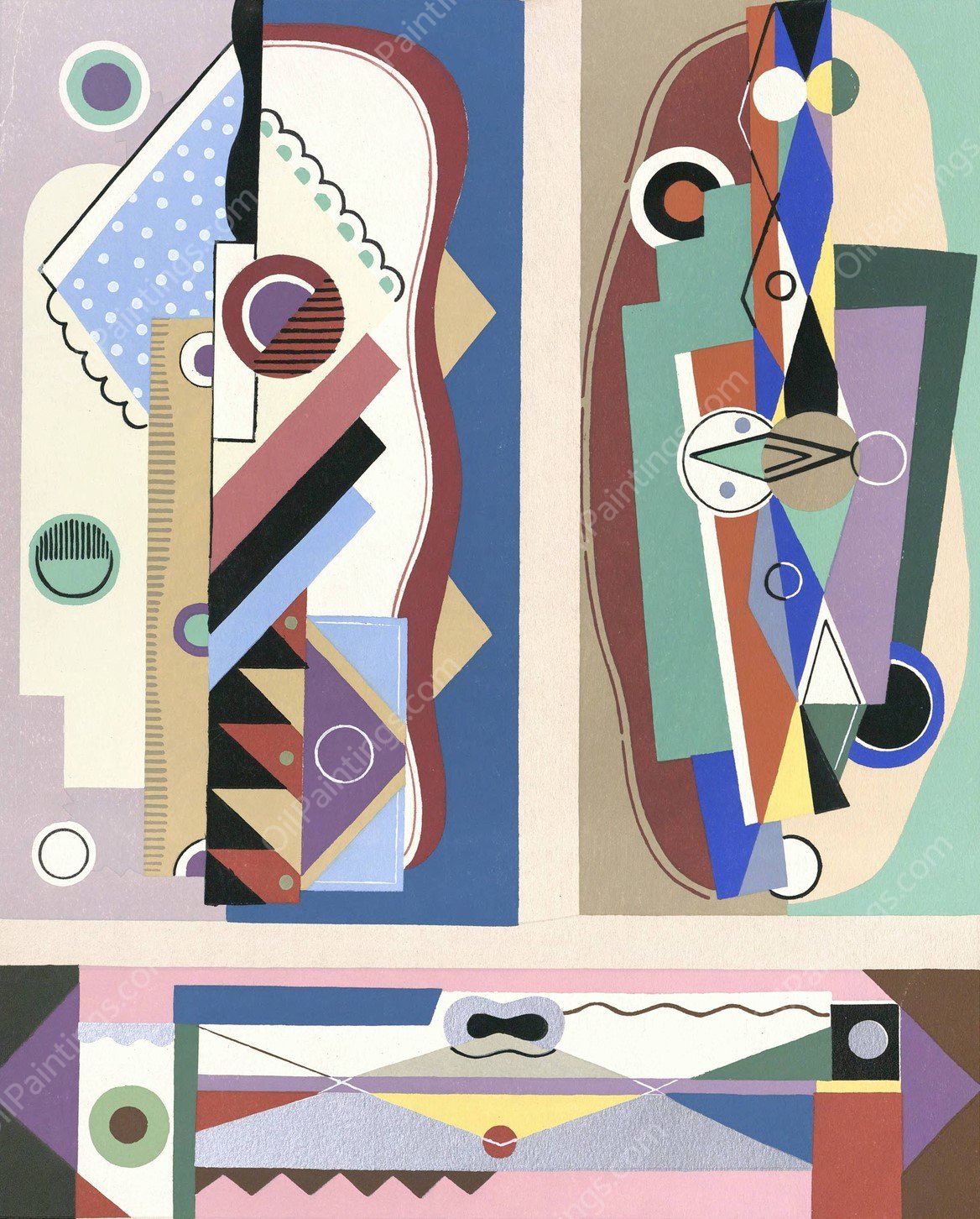 Collection decors et couleurs Pl.17  by Georges Valmier - Hand-Painted Oil Painting Reproduction