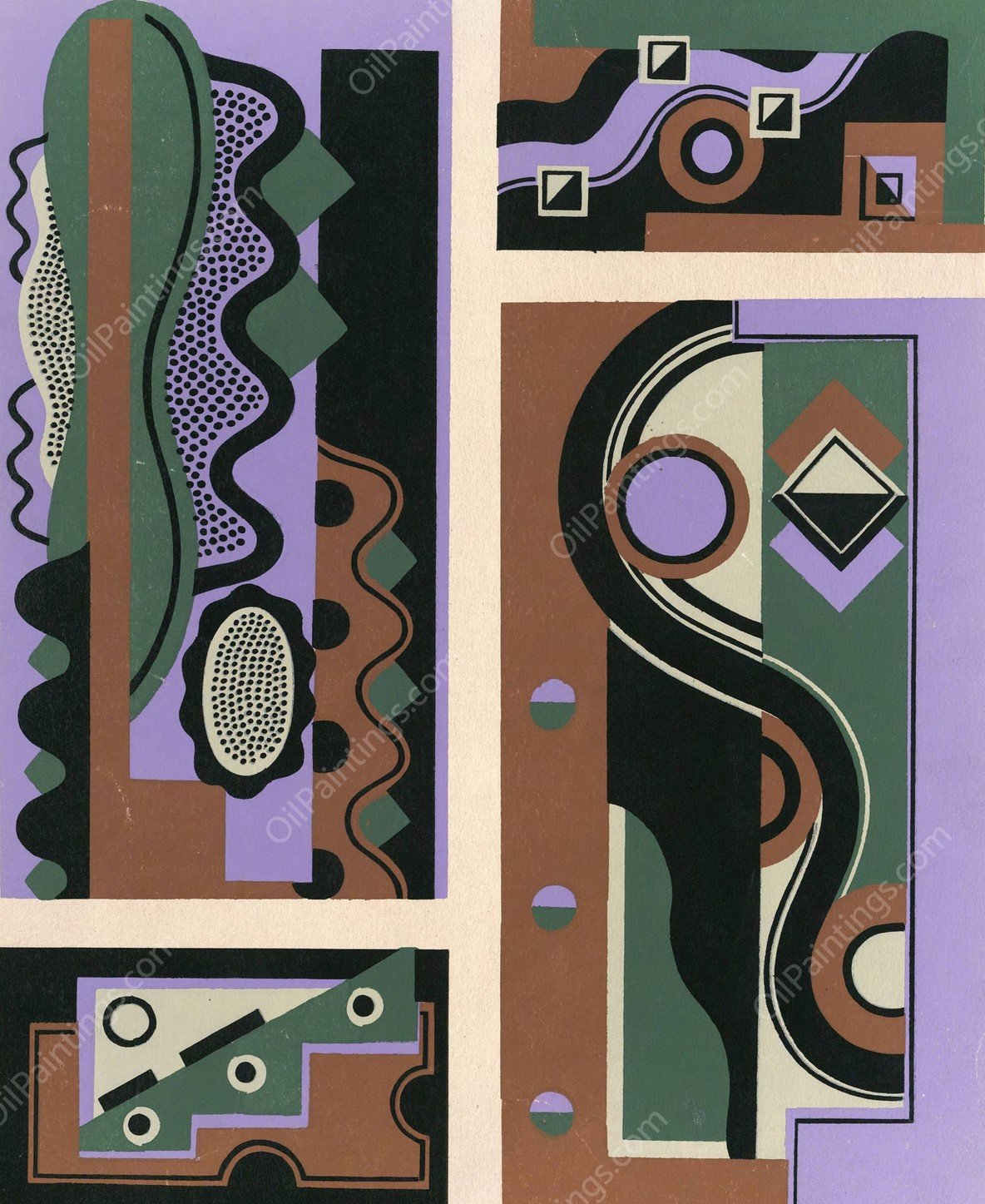 Collection decors et couleurs Pl.18  by Georges Valmier - Hand-Painted Oil Painting Reproduction