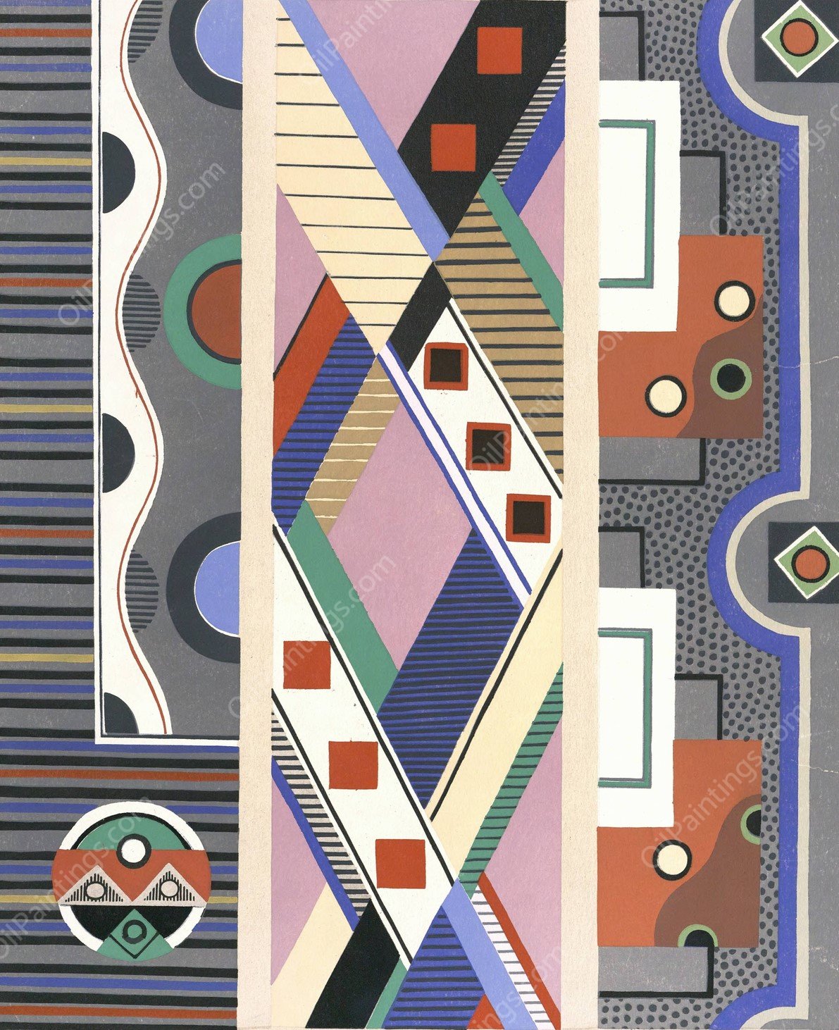 Collection decors et couleurs Pl.19  by Georges Valmier - Hand-Painted Oil Painting Reproduction