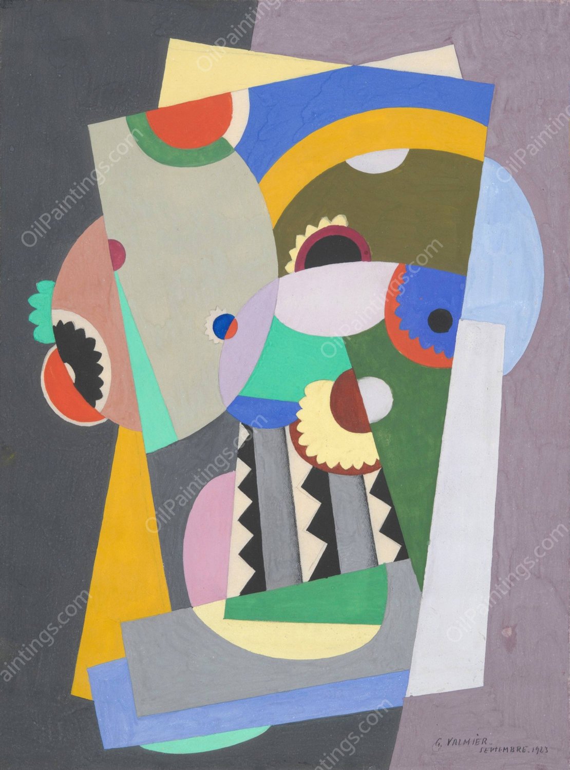 Composition  by Georges Valmier - Hand-Painted Oil Painting Reproduction