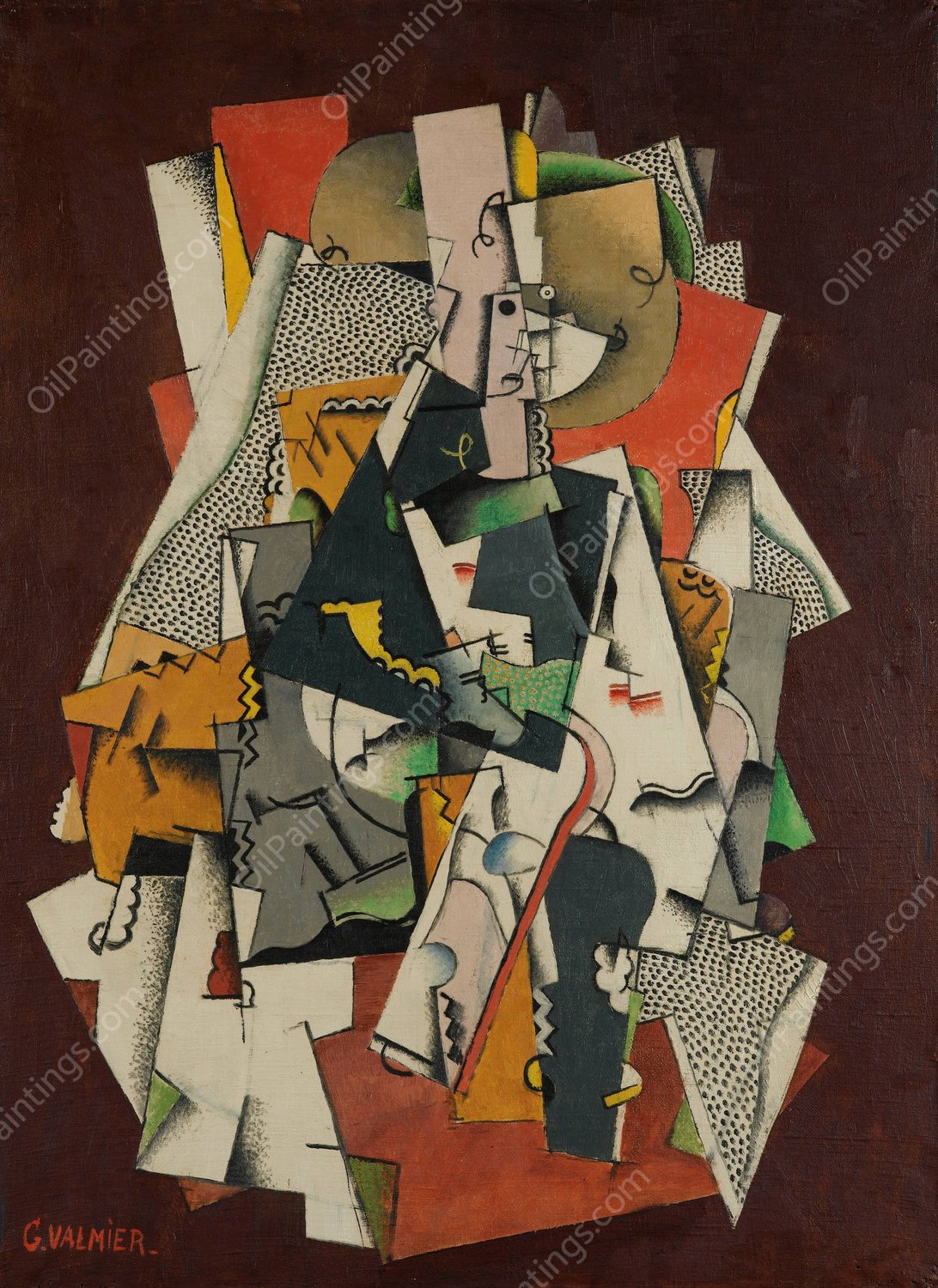 Jeune Fille Assise  by Georges Valmier - Hand-Painted Oil Painting Reproduction