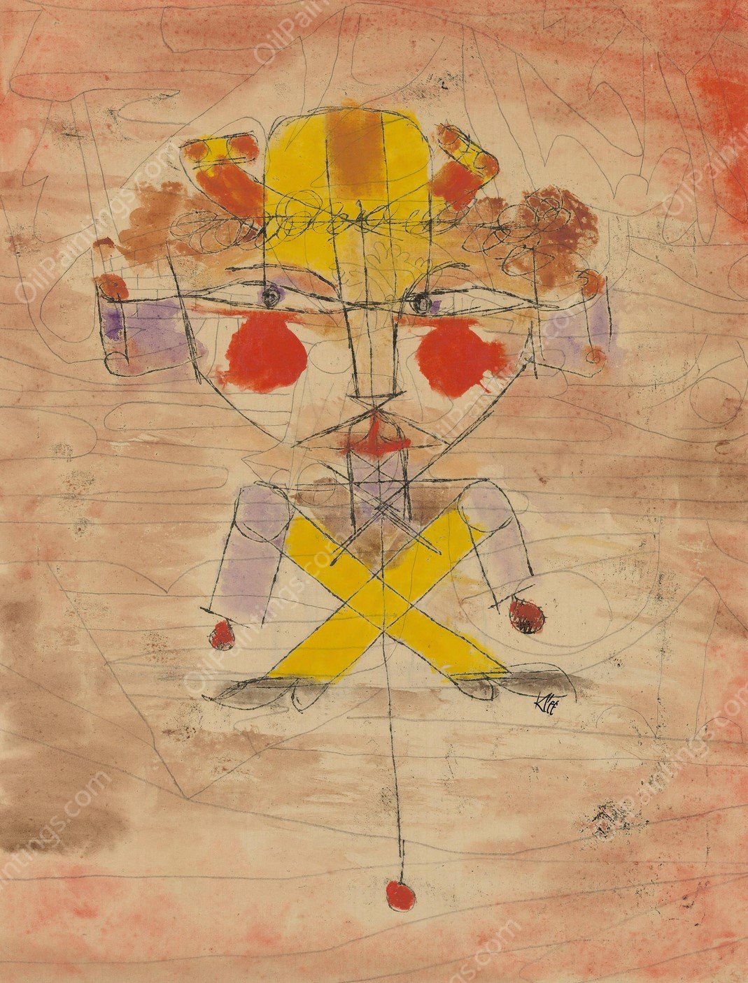 Jumping Jack  by Georges Valmier - Hand-Painted Oil Painting Reproduction