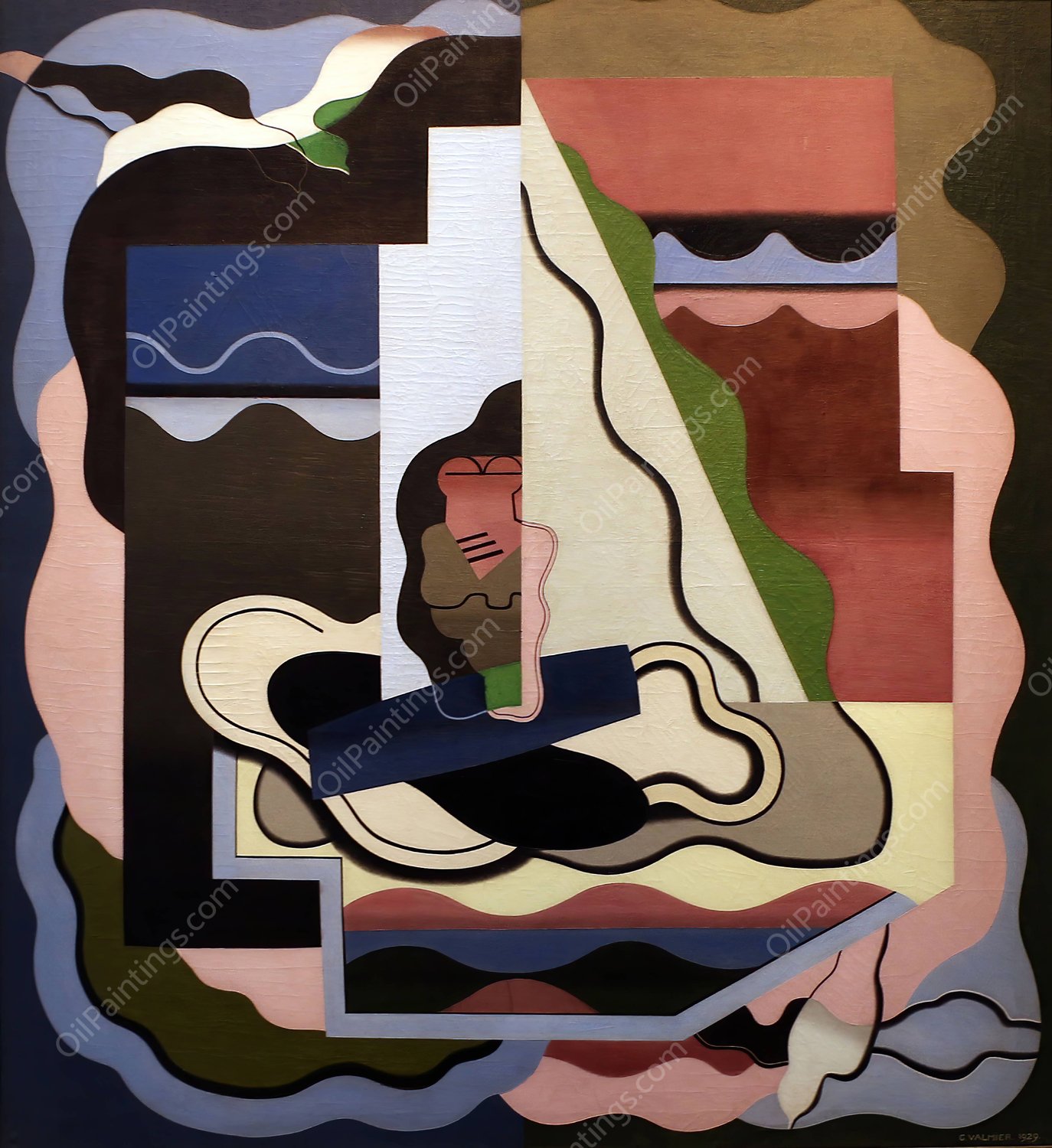 La Marina  by Georges Valmier - Hand-Painted Oil Painting Reproduction