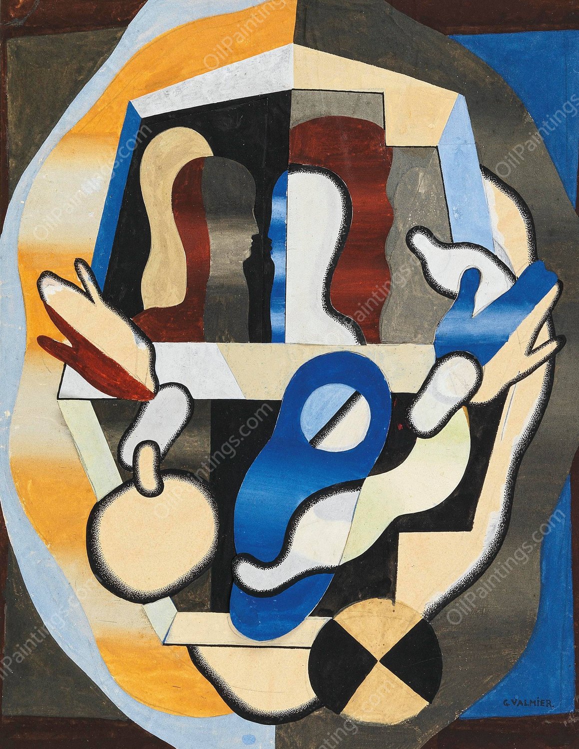 Le Paradis Terrestre  by Georges Valmier - Hand-Painted Oil Painting Reproduction