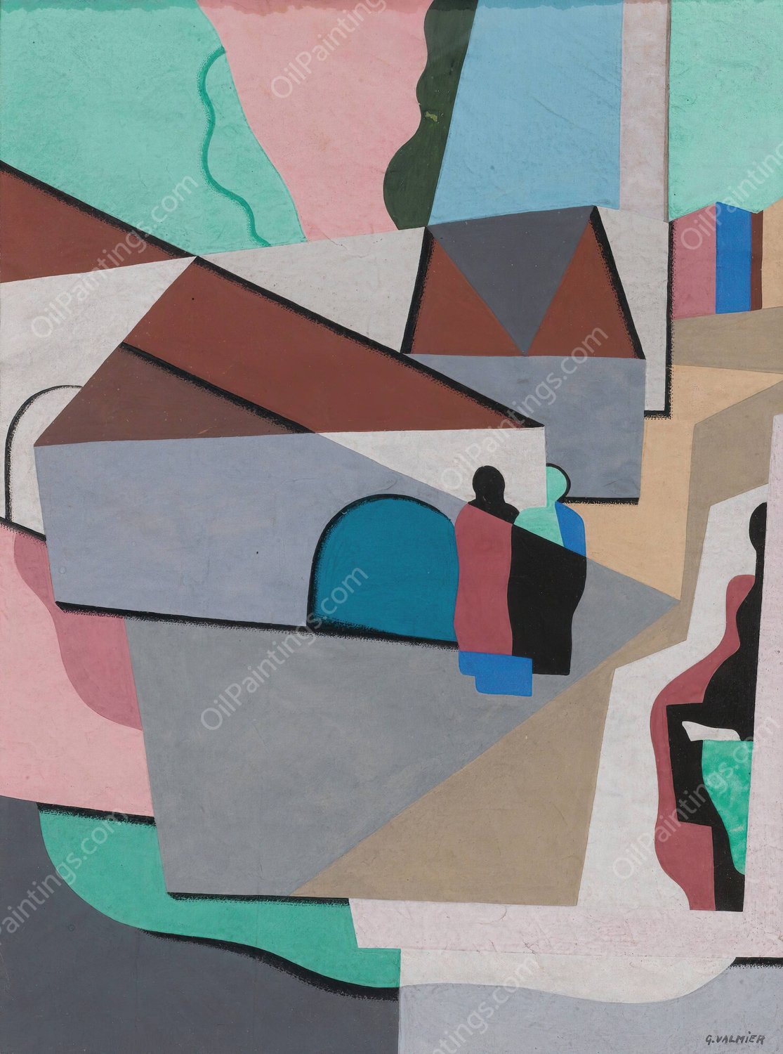 Le Village  by Georges Valmier - Hand-Painted Oil Painting Reproduction