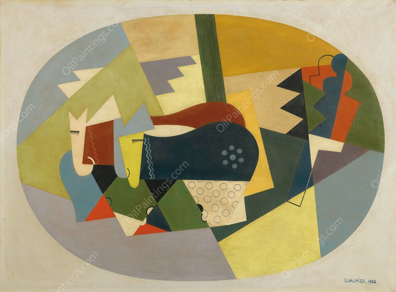 Les Boeufs Dans La Montagne  by Georges Valmier - Hand-Painted Oil Painting Reproduction