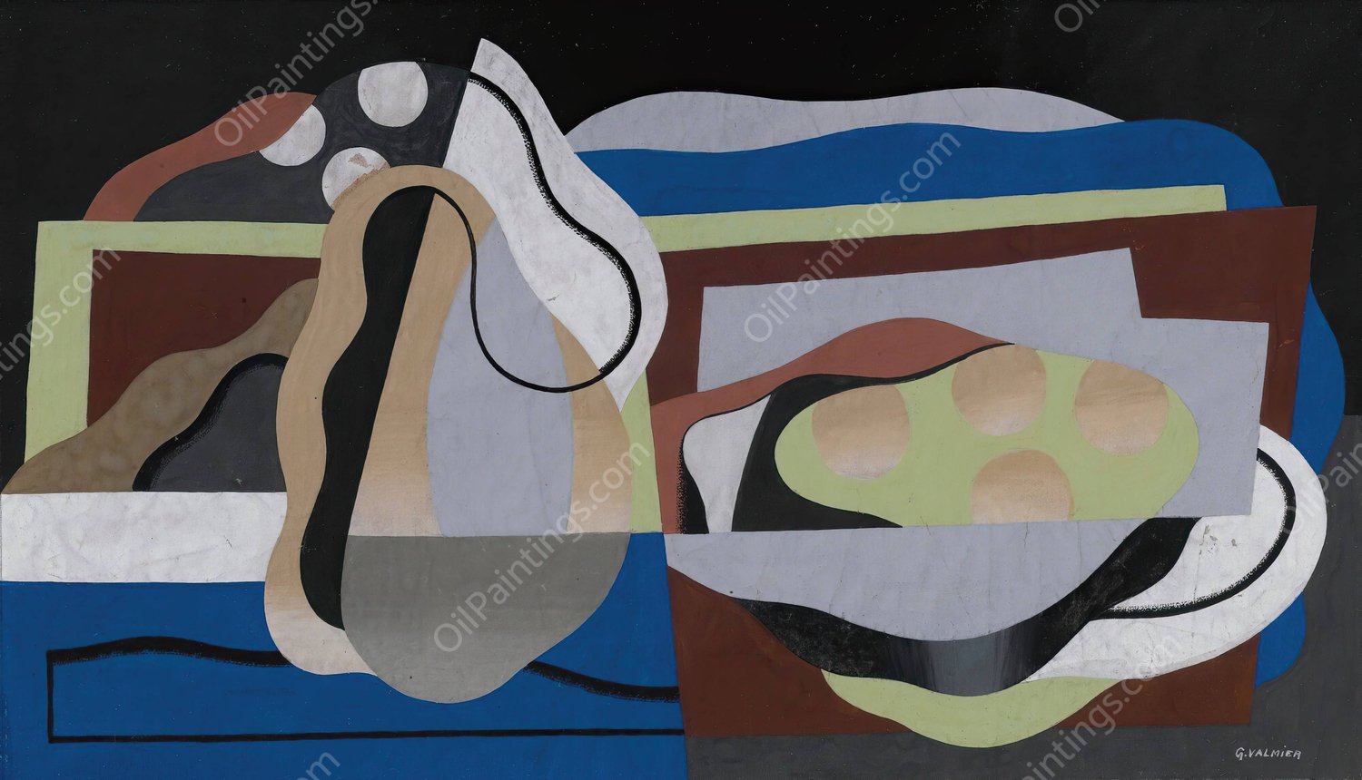 Nature Morte Aux Fruits  by Georges Valmier - Hand-Painted Oil Painting Reproduction