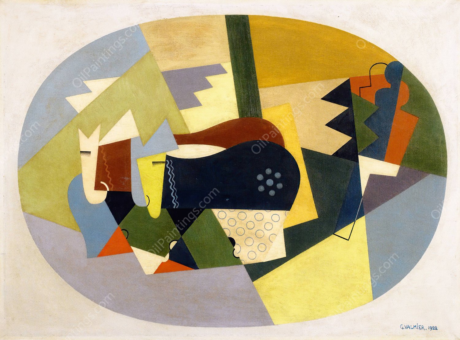 The cattle on the mountain  by Georges Valmier - Hand-Painted Oil Painting Reproduction