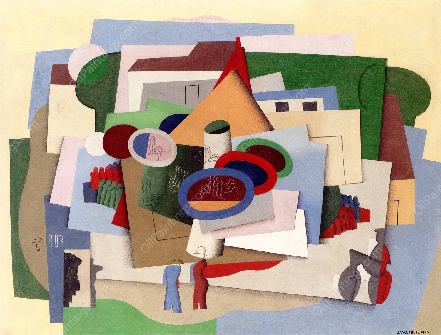 The village fun fair  by Georges Valmier - Hand-Painted Oil Painting Reproduction