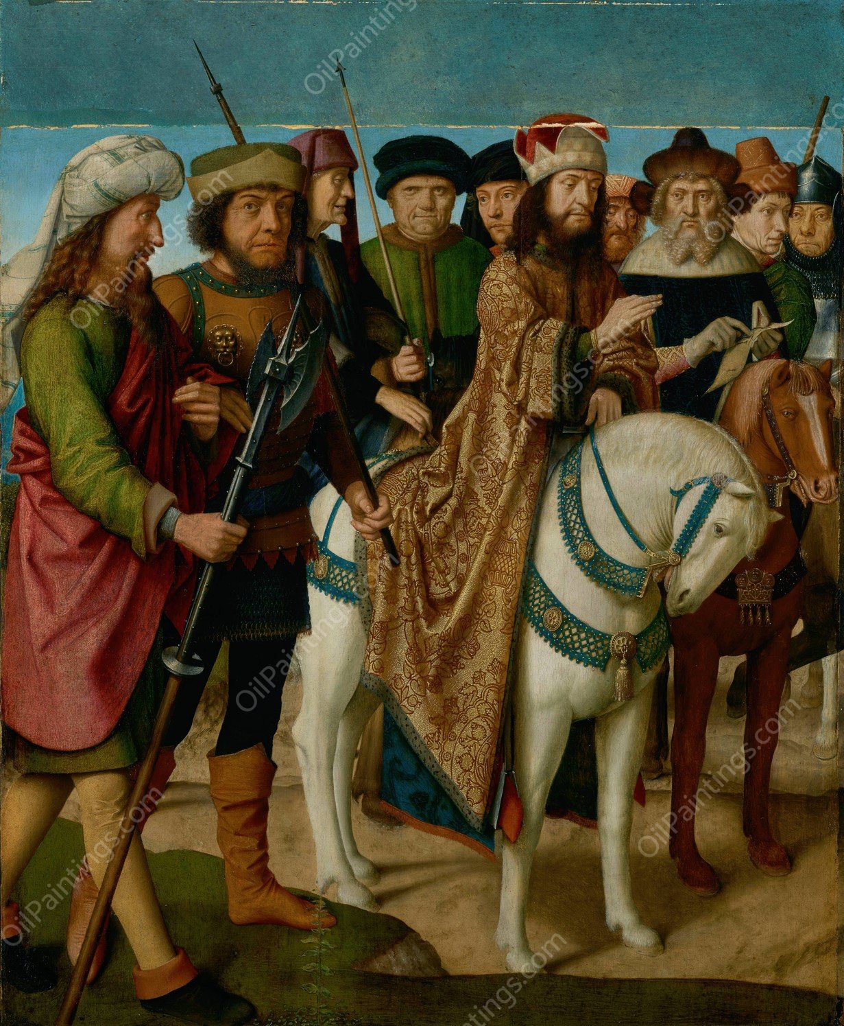 Pilate and the Chief Priests  by Gerard David - Hand-Painted Oil Painting Reproduction
