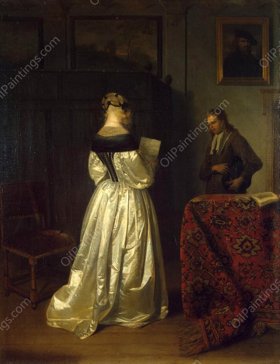 Messenger by Gerard Terborch - Hand-Painted Oil Painting Reproduction