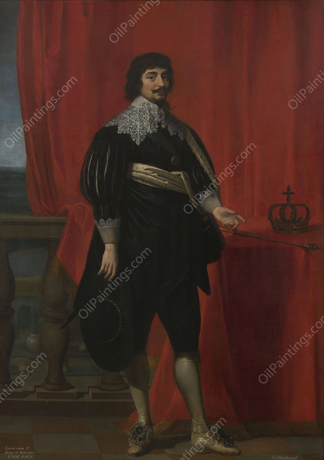 Portrait of Frederick V, King of Bohemia  by Gerard Van Honthorst - Hand-Painted Oil Painting Reproduction