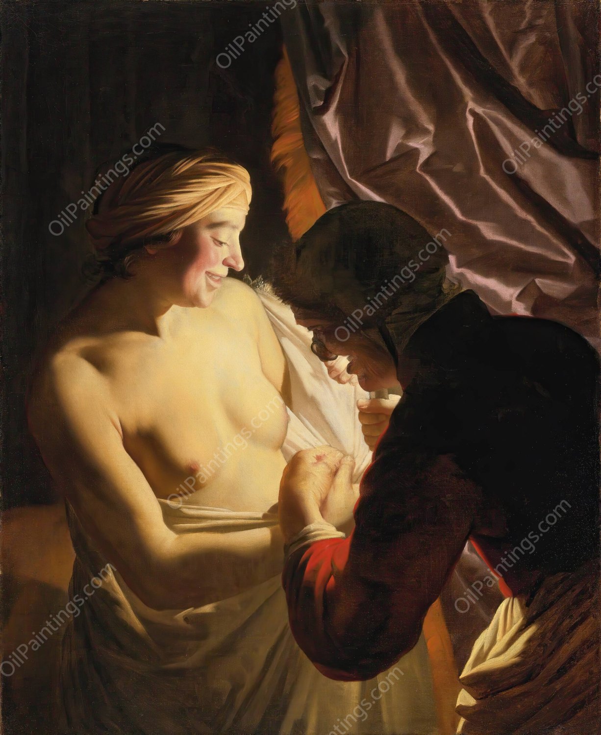 The Flea Hunt by Gerard Van Honthorst - Hand-Painted Oil Painting Reproduction