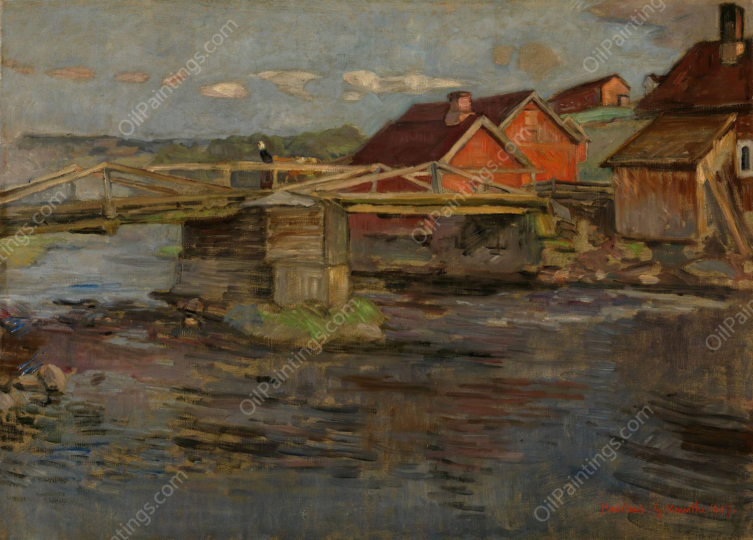 Early in the Morning  by Gerhard Munthe - Hand-Painted Oil Painting Reproduction