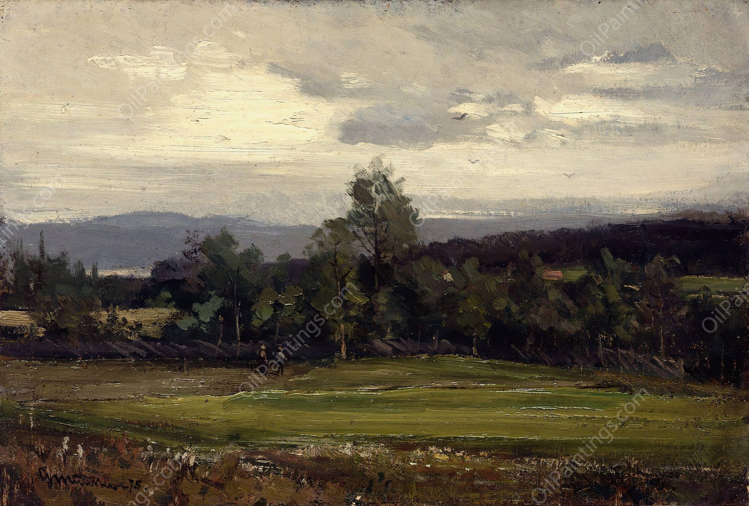 Fields at Hedmark in Summer  by Gerhard Munthe - Hand-Painted Oil Painting Reproduction