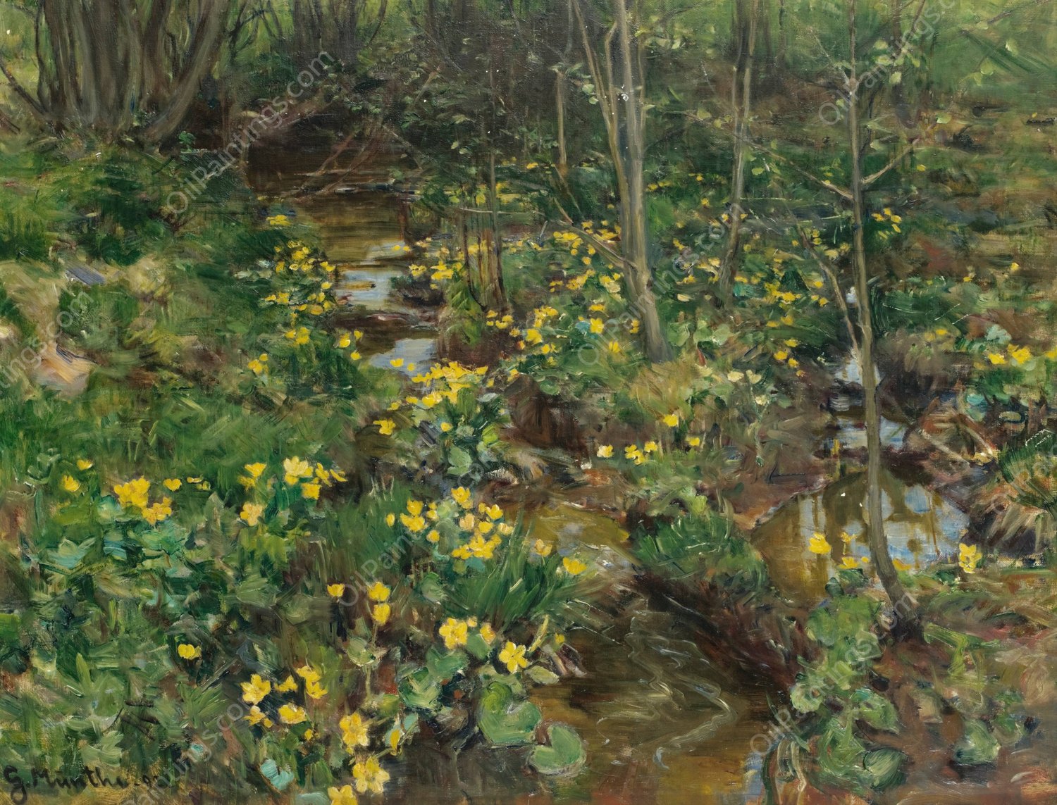 Norwegian Marigolds  by Gerhard Munthe - Hand-Painted Oil Painting Reproduction