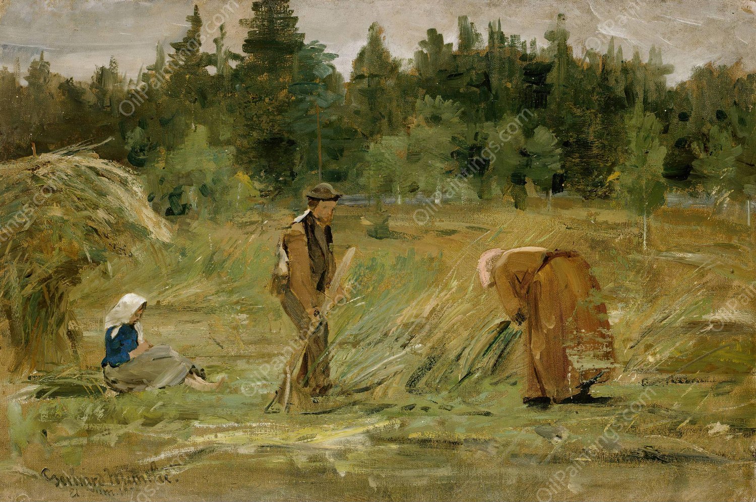 The poor Man's Field  by Gerhard Munthe - Hand-Painted Oil Painting Reproduction