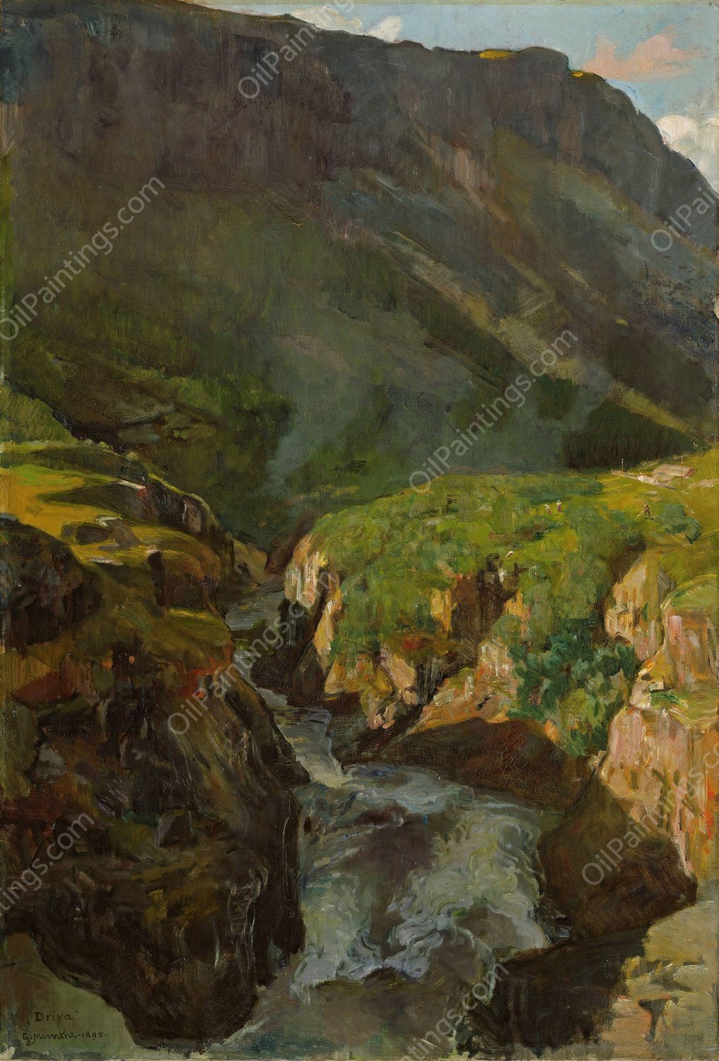The River Driva  by Gerhard Munthe - Hand-Painted Oil Painting Reproduction