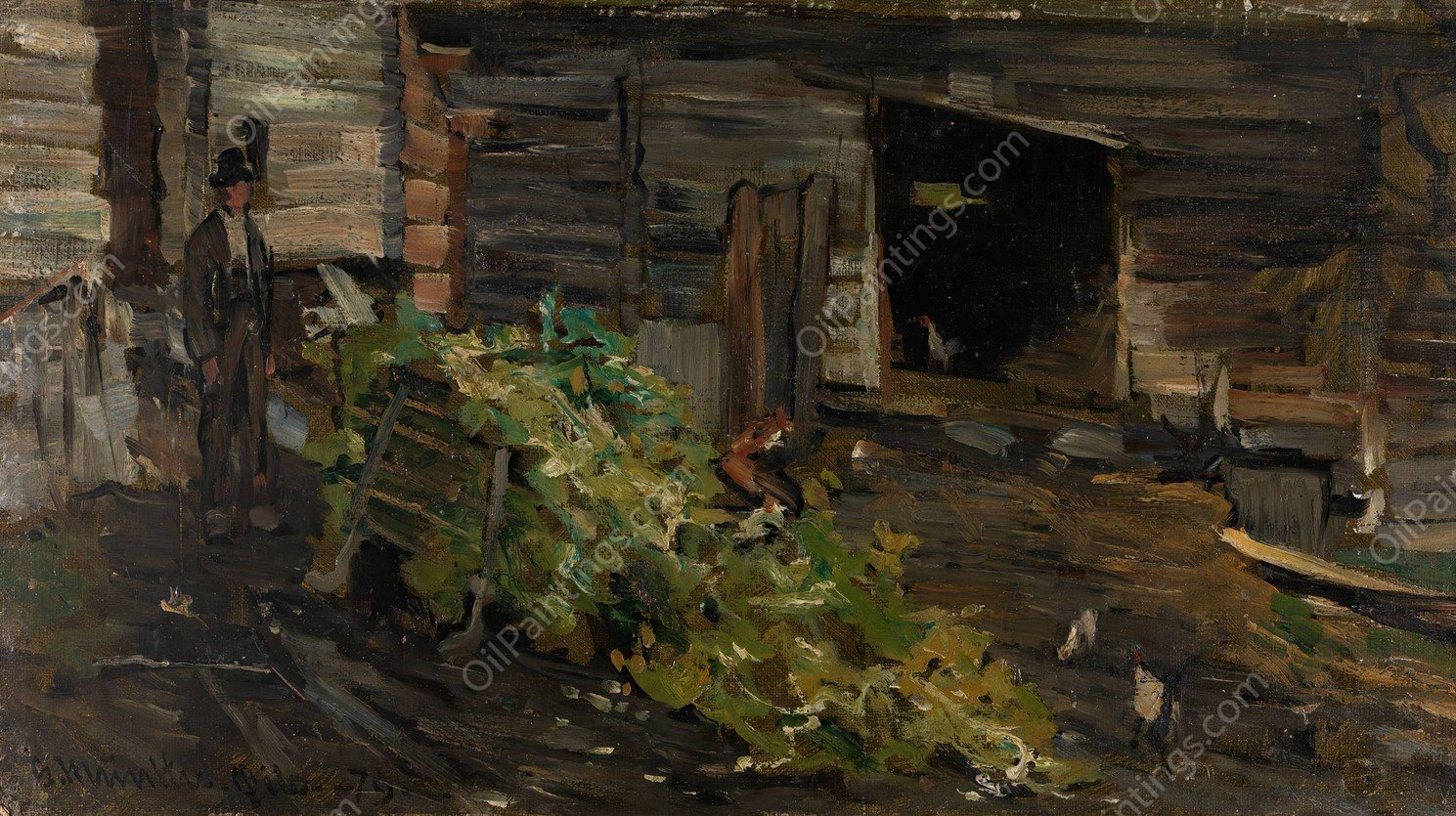 The Sledge  by Gerhard Munthe - Hand-Painted Oil Painting Reproduction