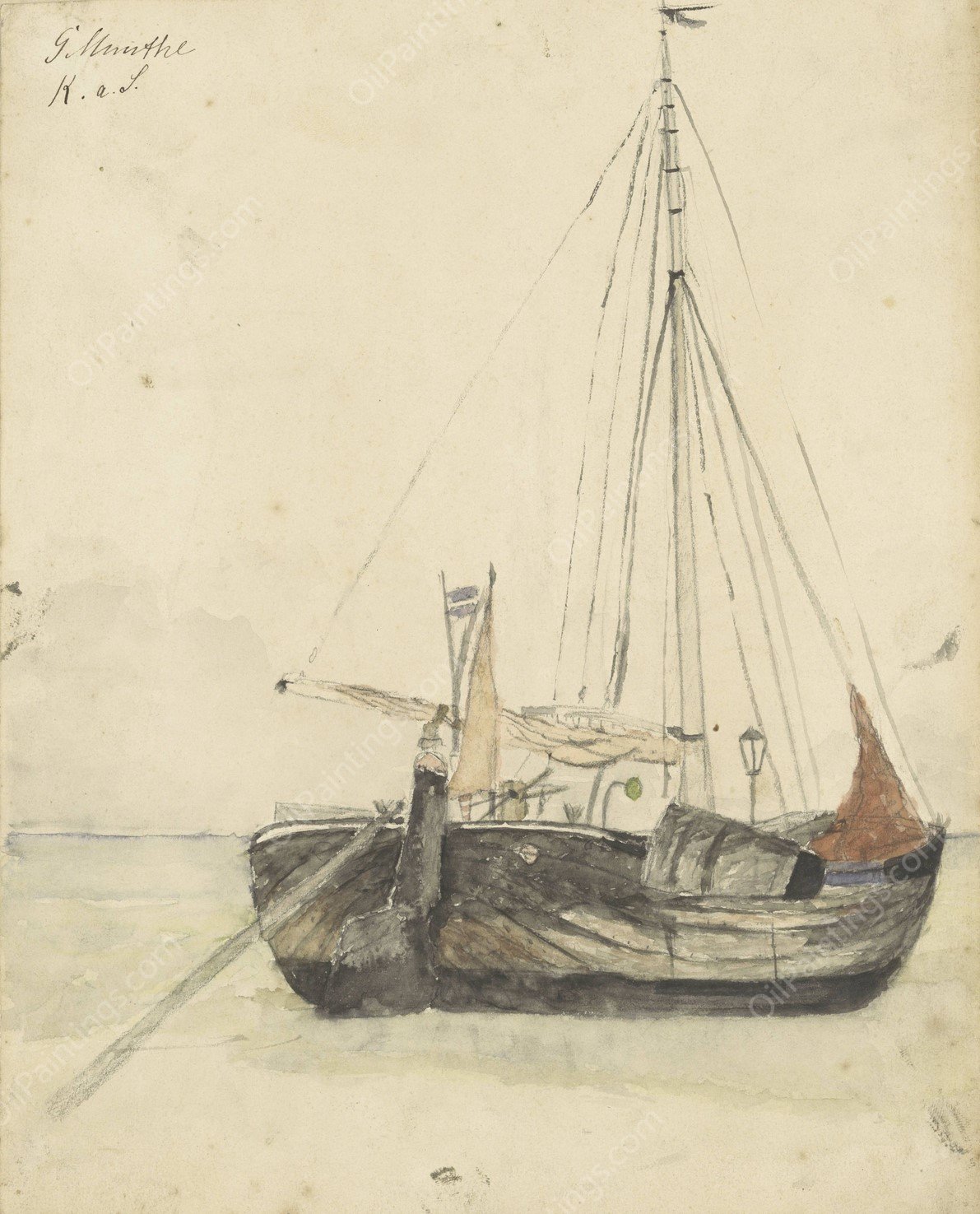 Visserspink te Katwijk  by Gerhard Munthe - Hand-Painted Oil Painting Reproduction